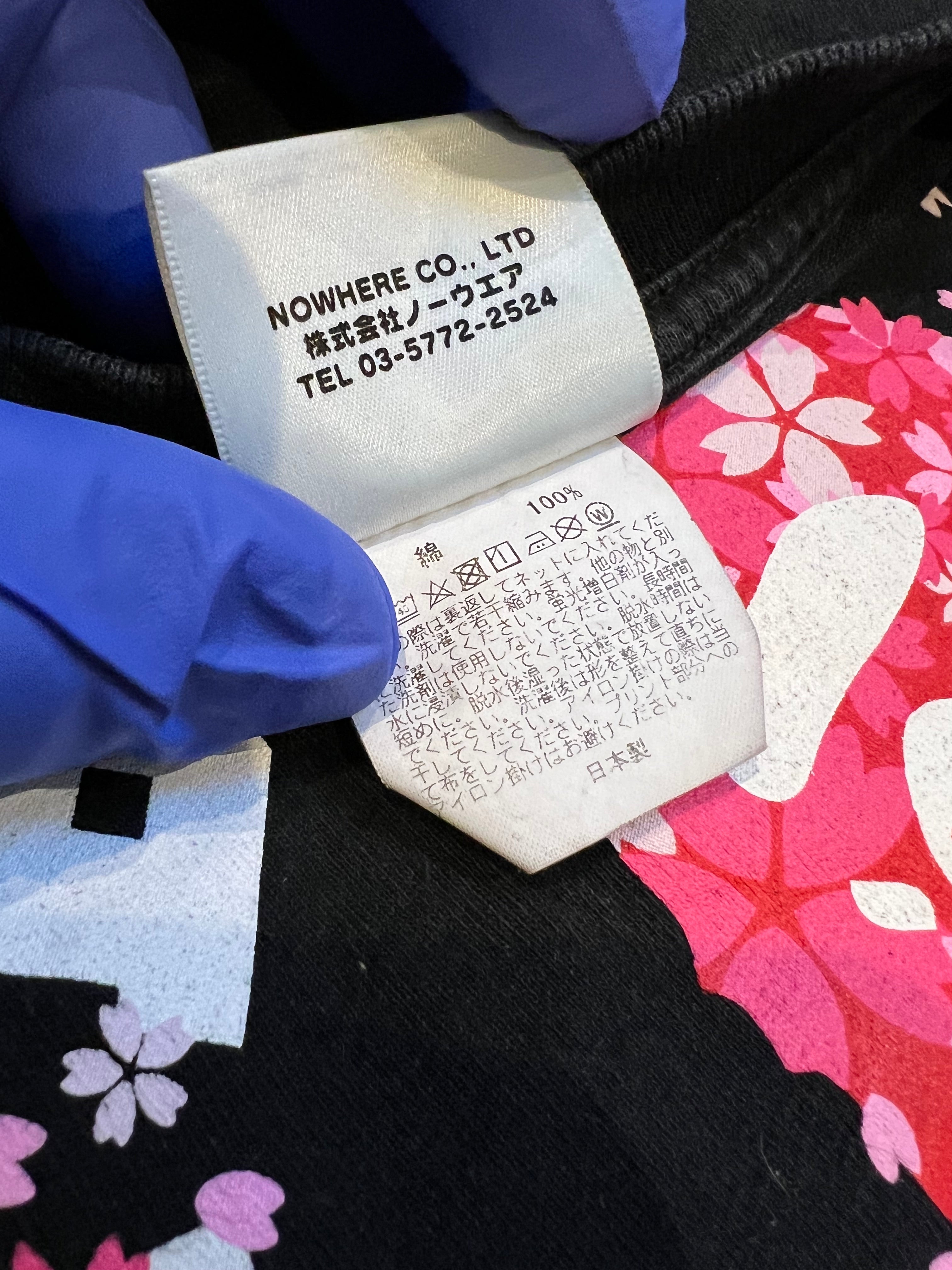 Black Pink Flower College Logo T-Shirt