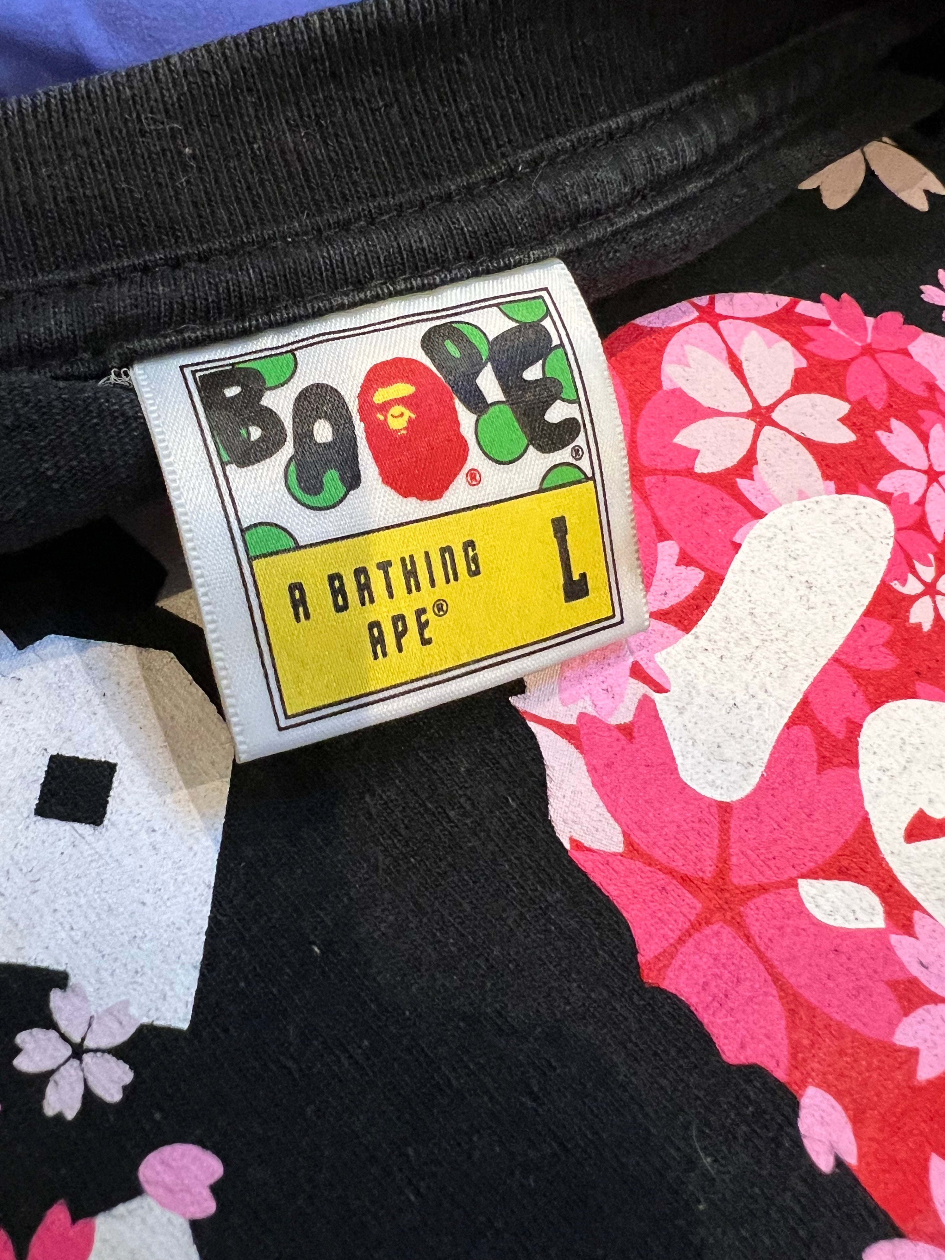 Black Pink Flower College Logo T-Shirt