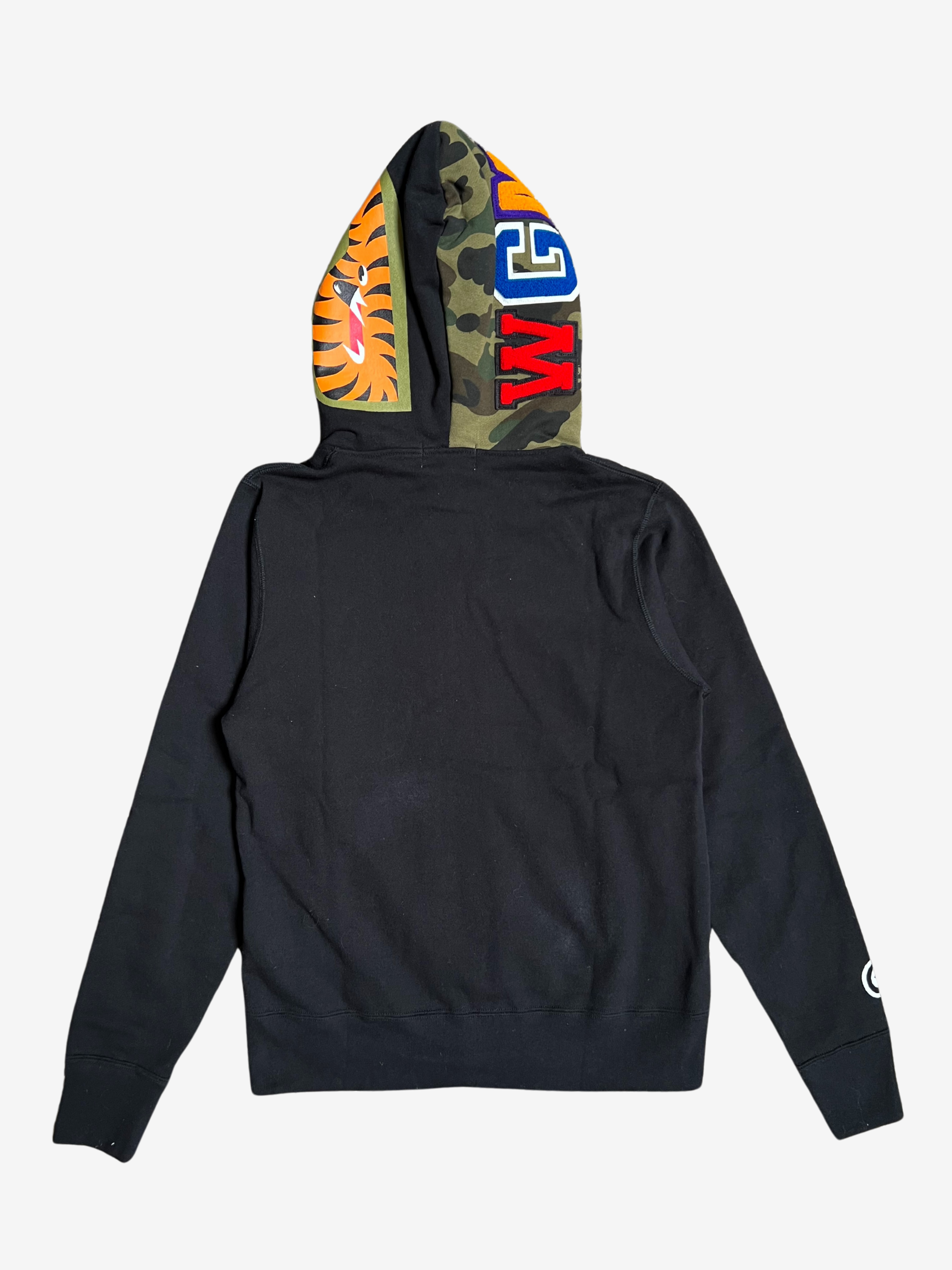 BAPE Black First Camo Double Pullover Full Zip Up Shark Hoodie 2