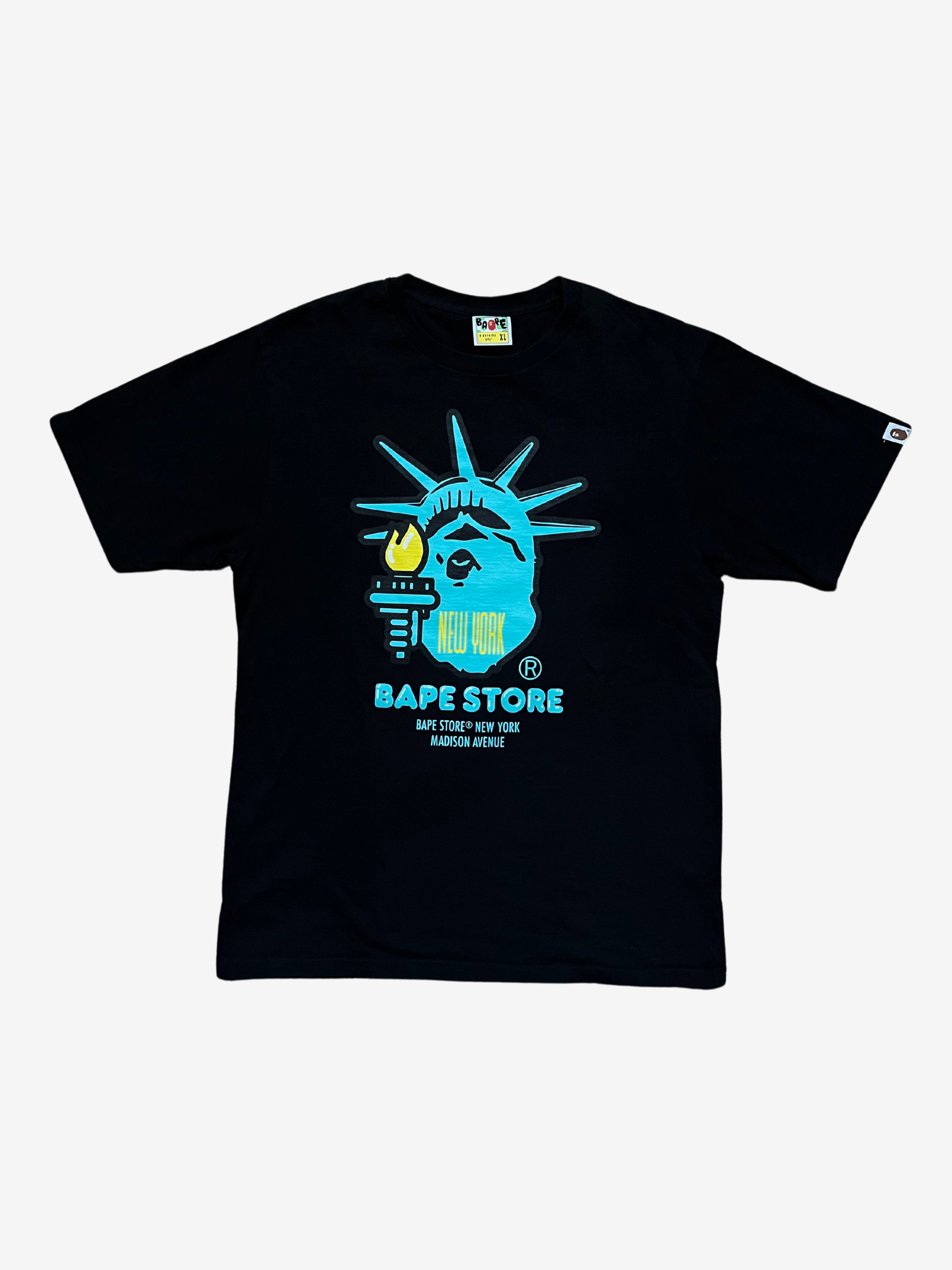 BAPE Black NYC Madison Avenue Ape Logo T-Shirt