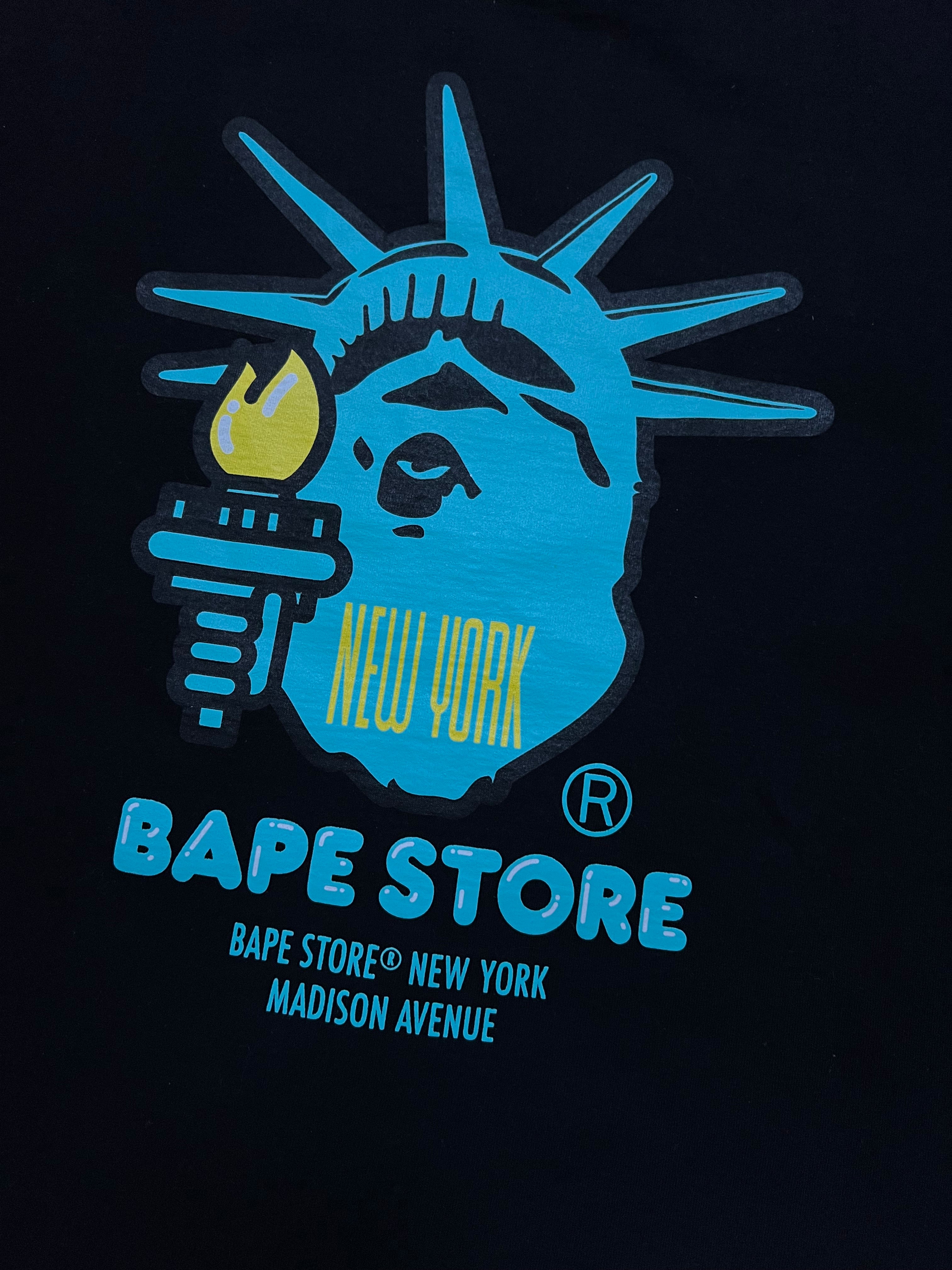 BAPE Black NYC Madison Avenue Ape Logo T-Shirt 3