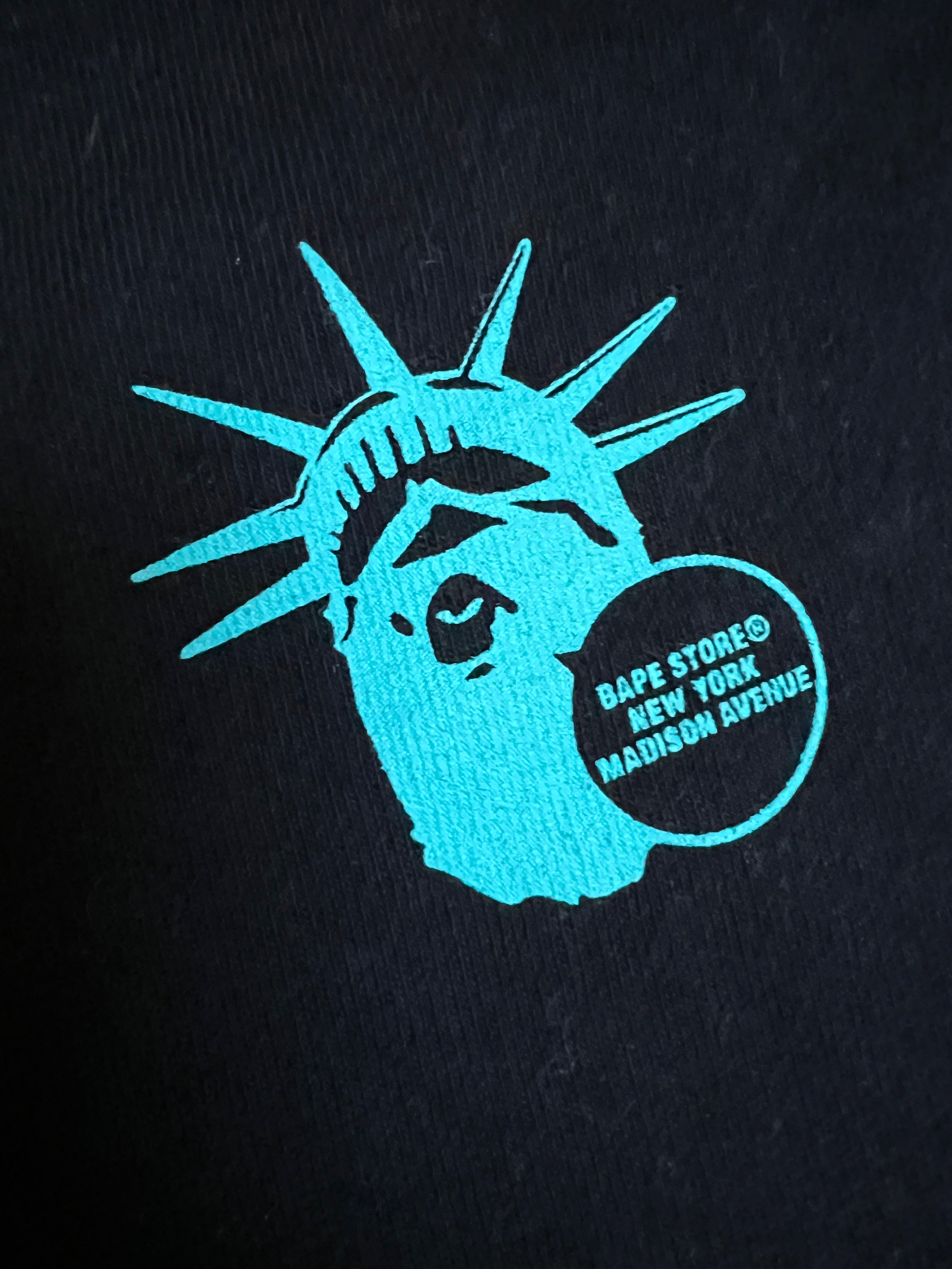 BAPE Black NYC Madison Avenue Ape Logo T-Shirt 4