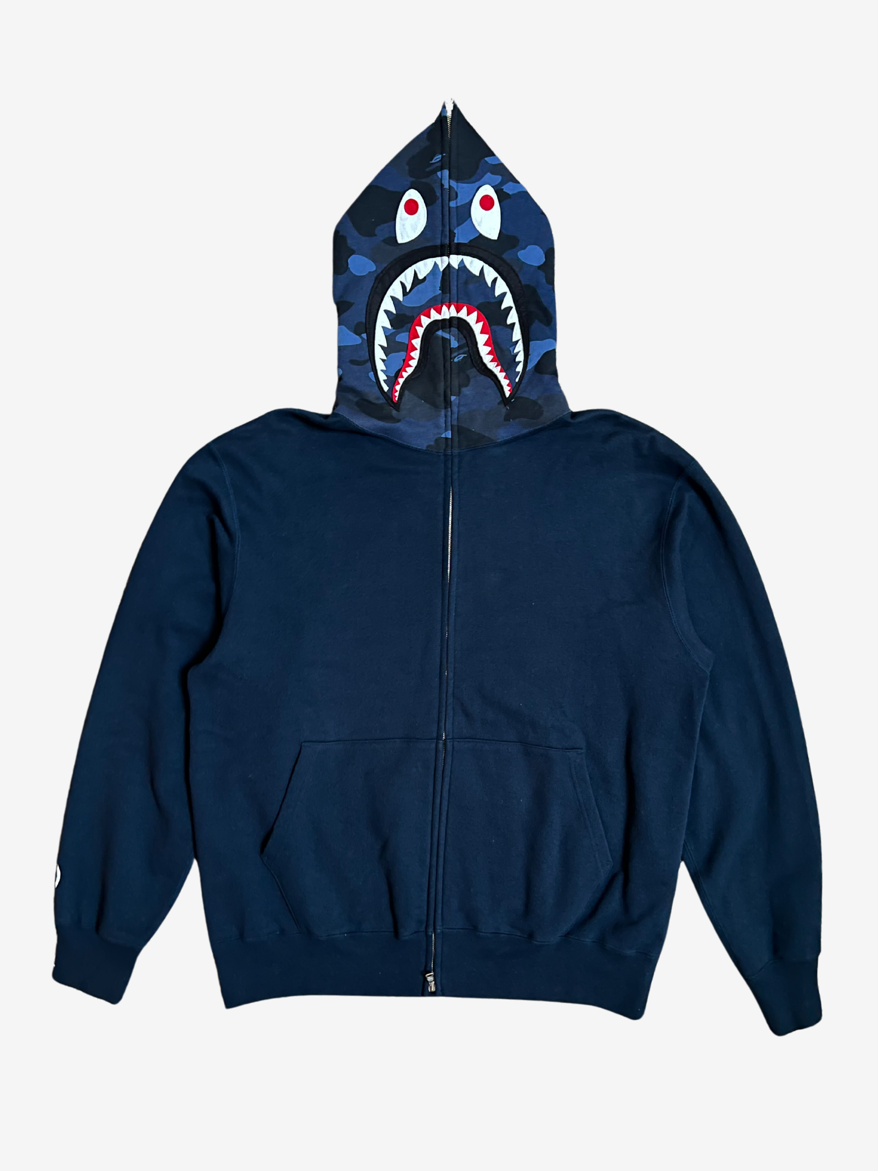 BAPE Blue 2007 Nigo NFS Full Zip Up Shark Hoodie
