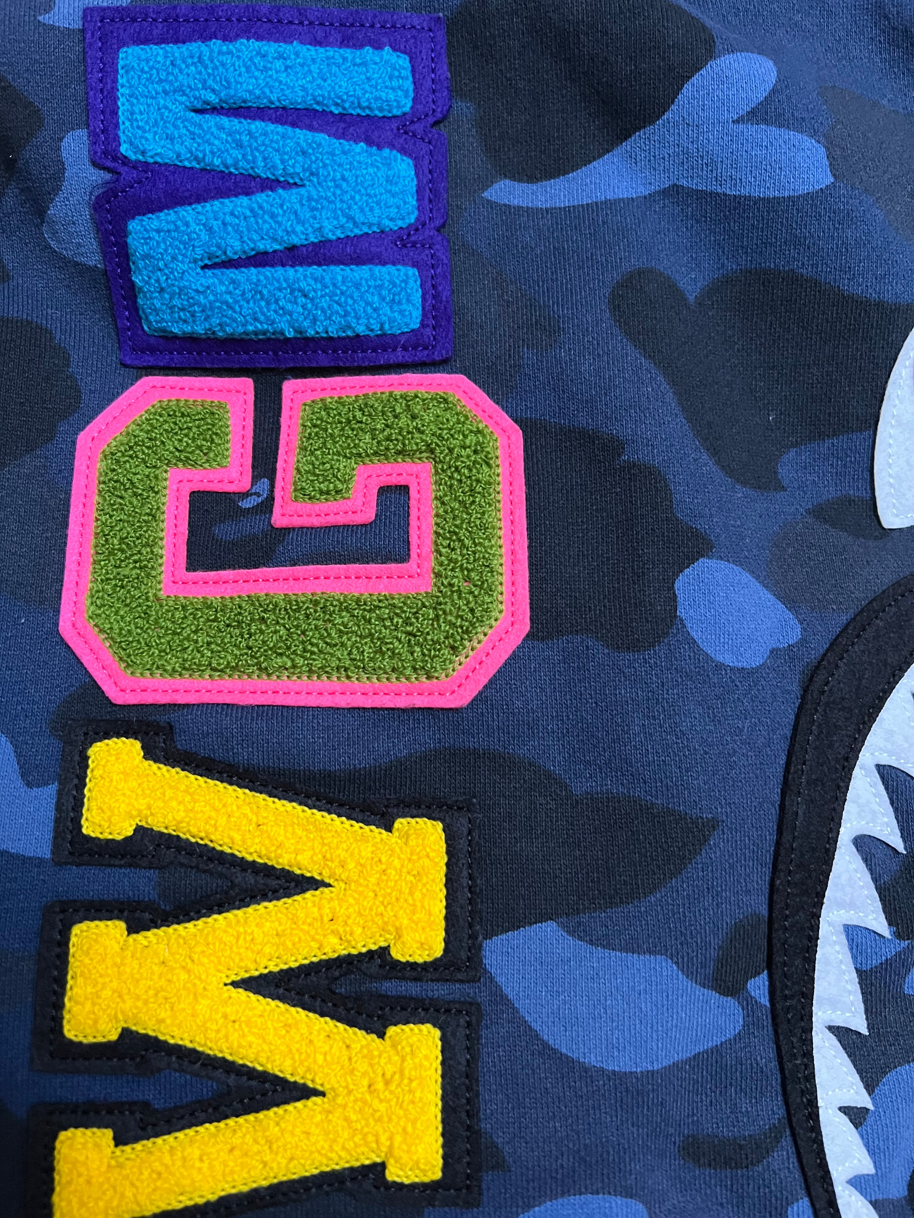 BAPE Blue 2007 Nigo NFS Full Zip Up Shark Hoodie 4