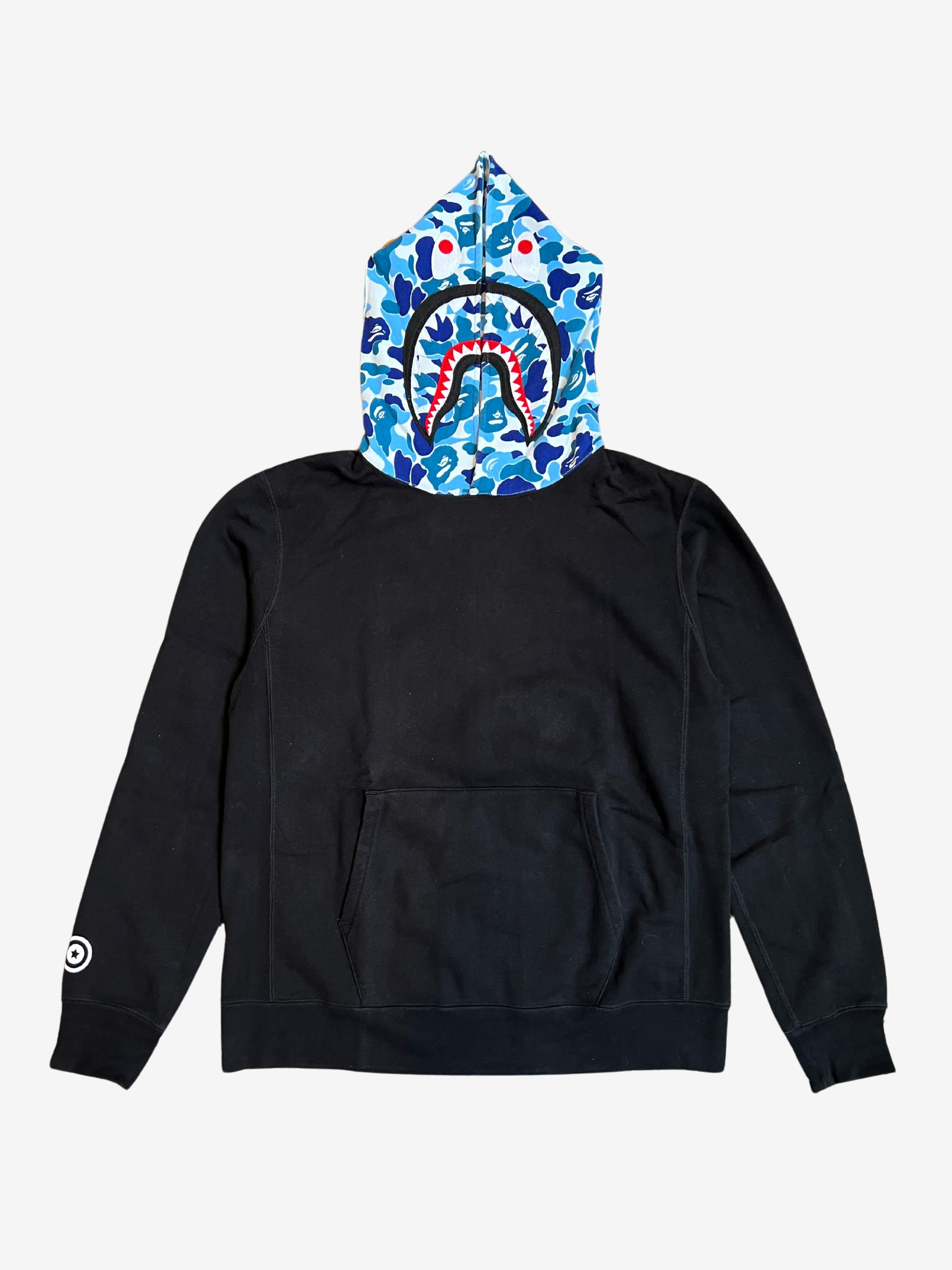 BAPE Blue ABC Camo Pullover Shark Hoodie
