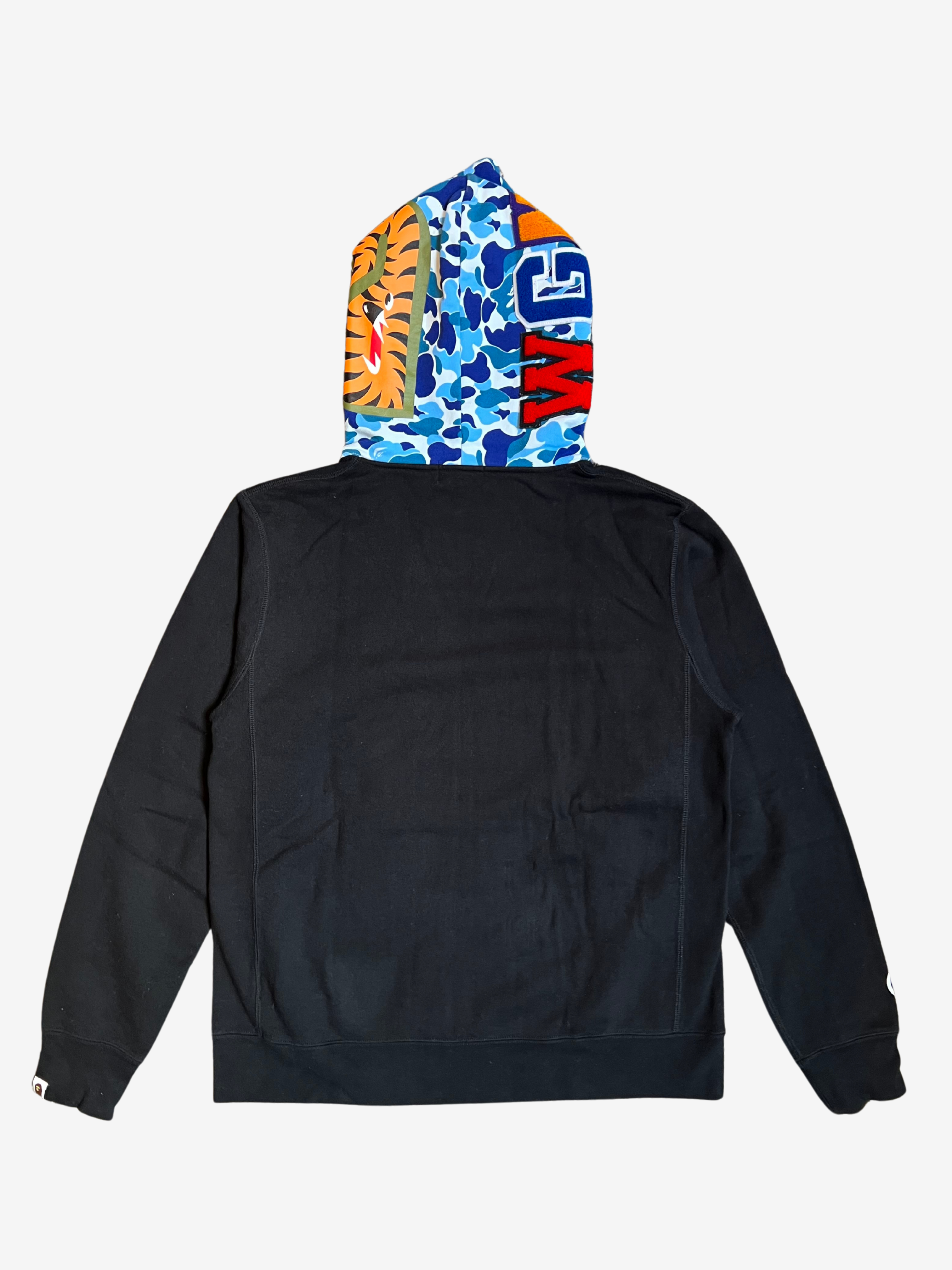 BAPE Blue ABC Camo Pullover Shark Hoodie 2
