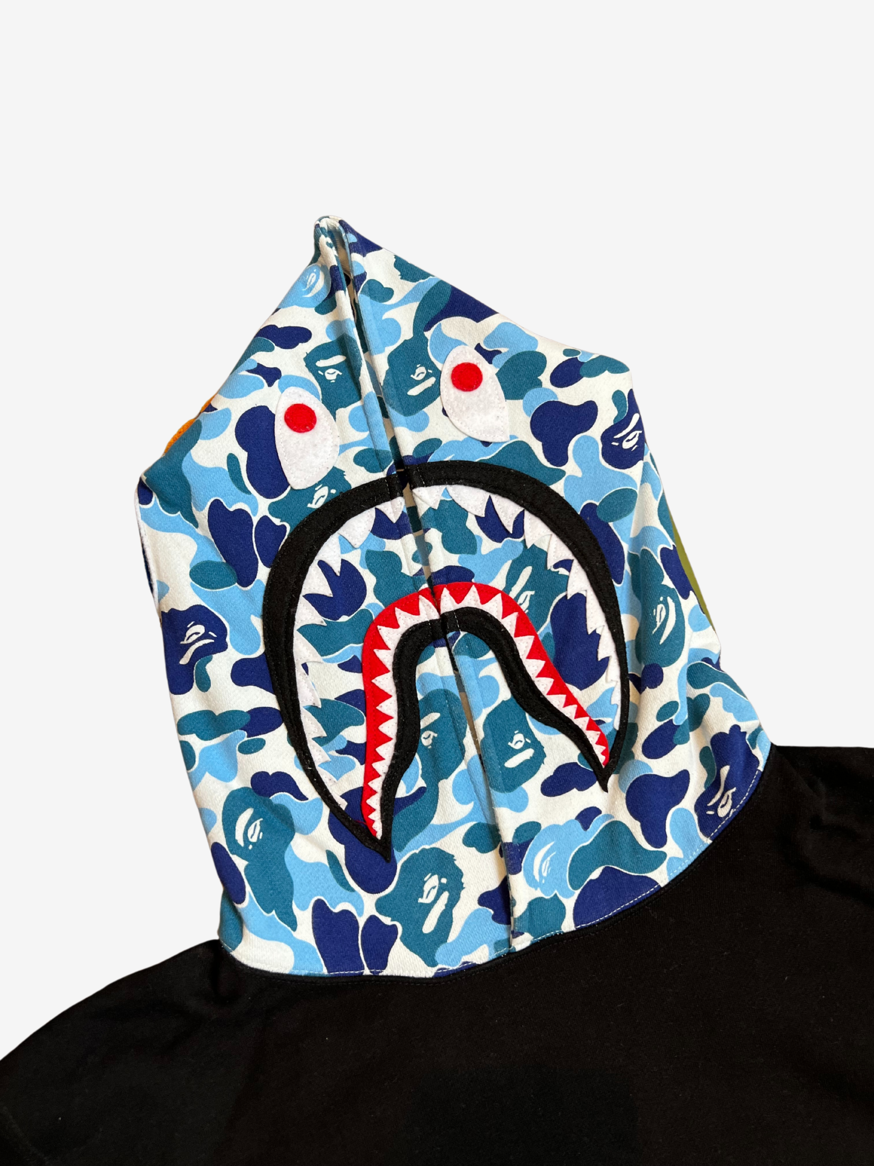 BAPE Blue ABC Camo Pullover Shark Hoodie 3