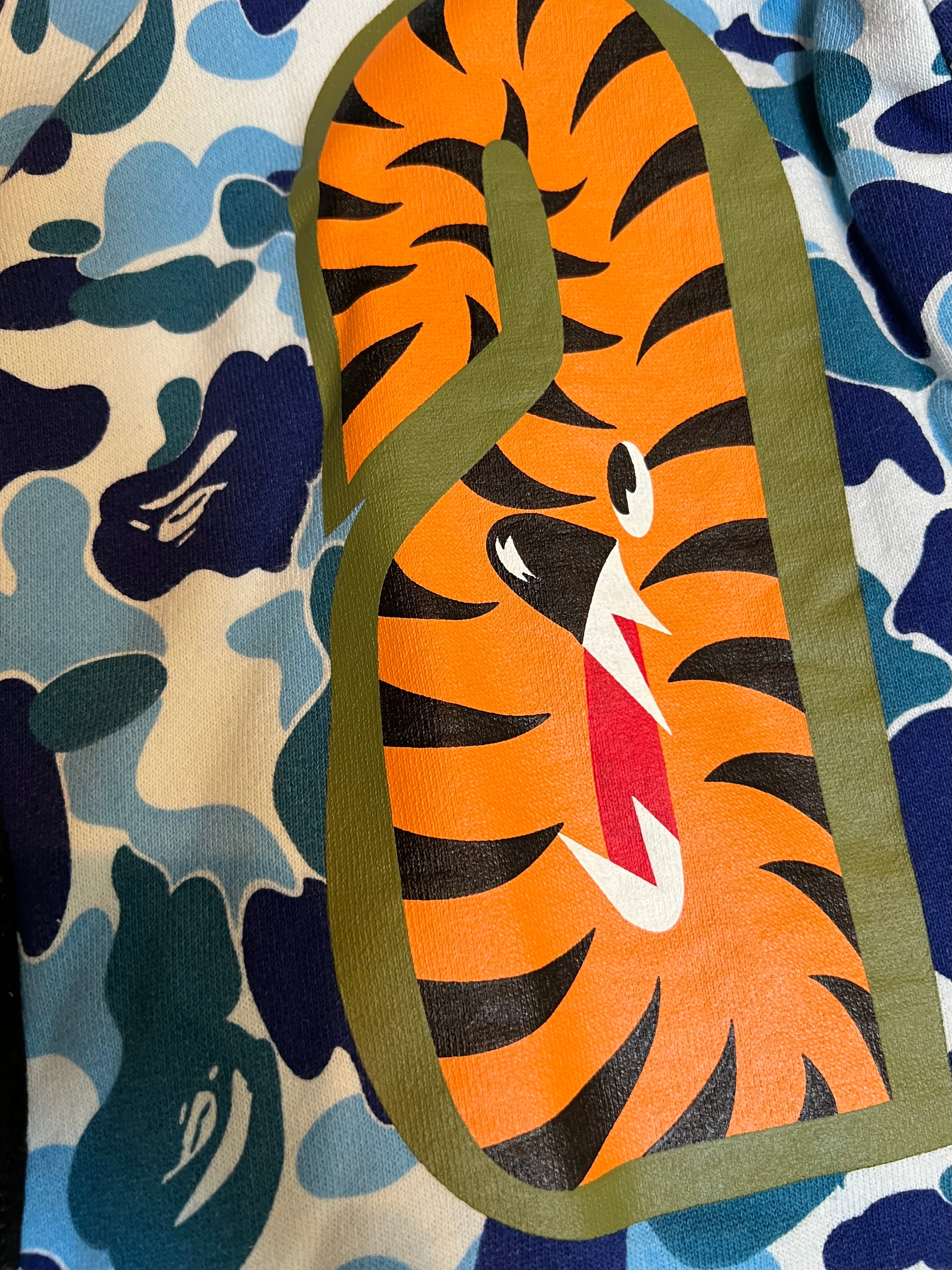 BAPE Blue ABC Camo Pullover Shark Hoodie 5