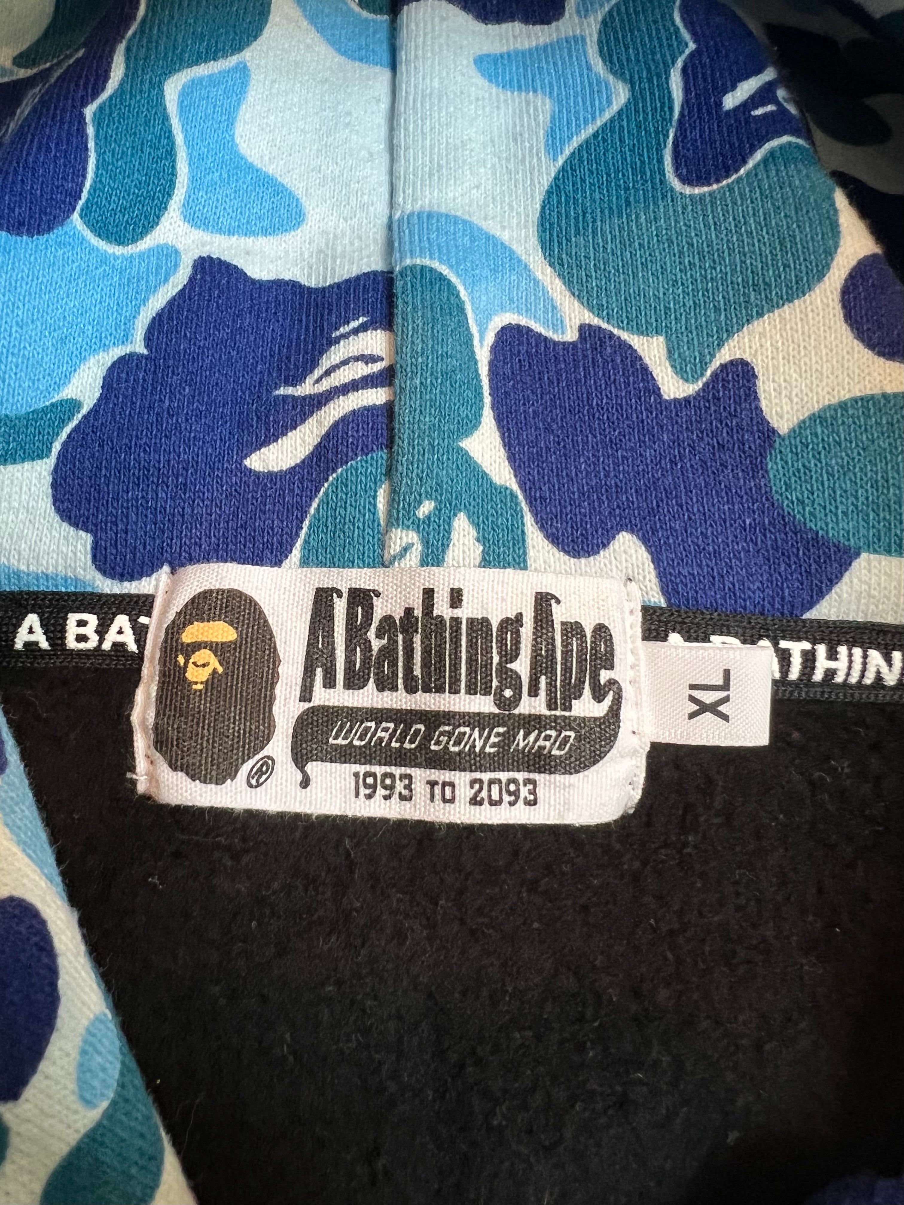 BAPE Blue ABC Camo Pullover Shark Hoodie 8