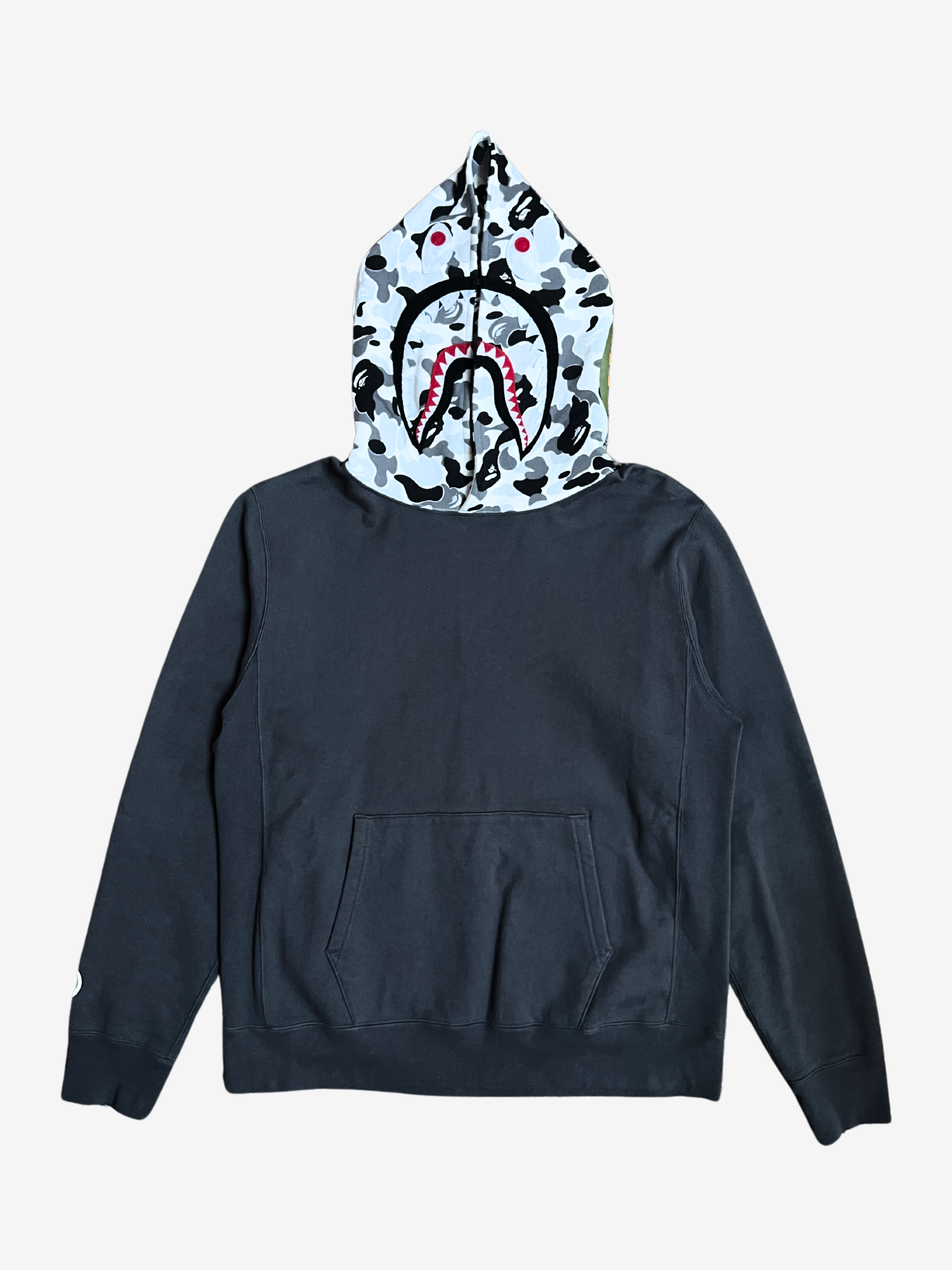 BAPE Gray ABC Camo Shark Pullover Hoodie