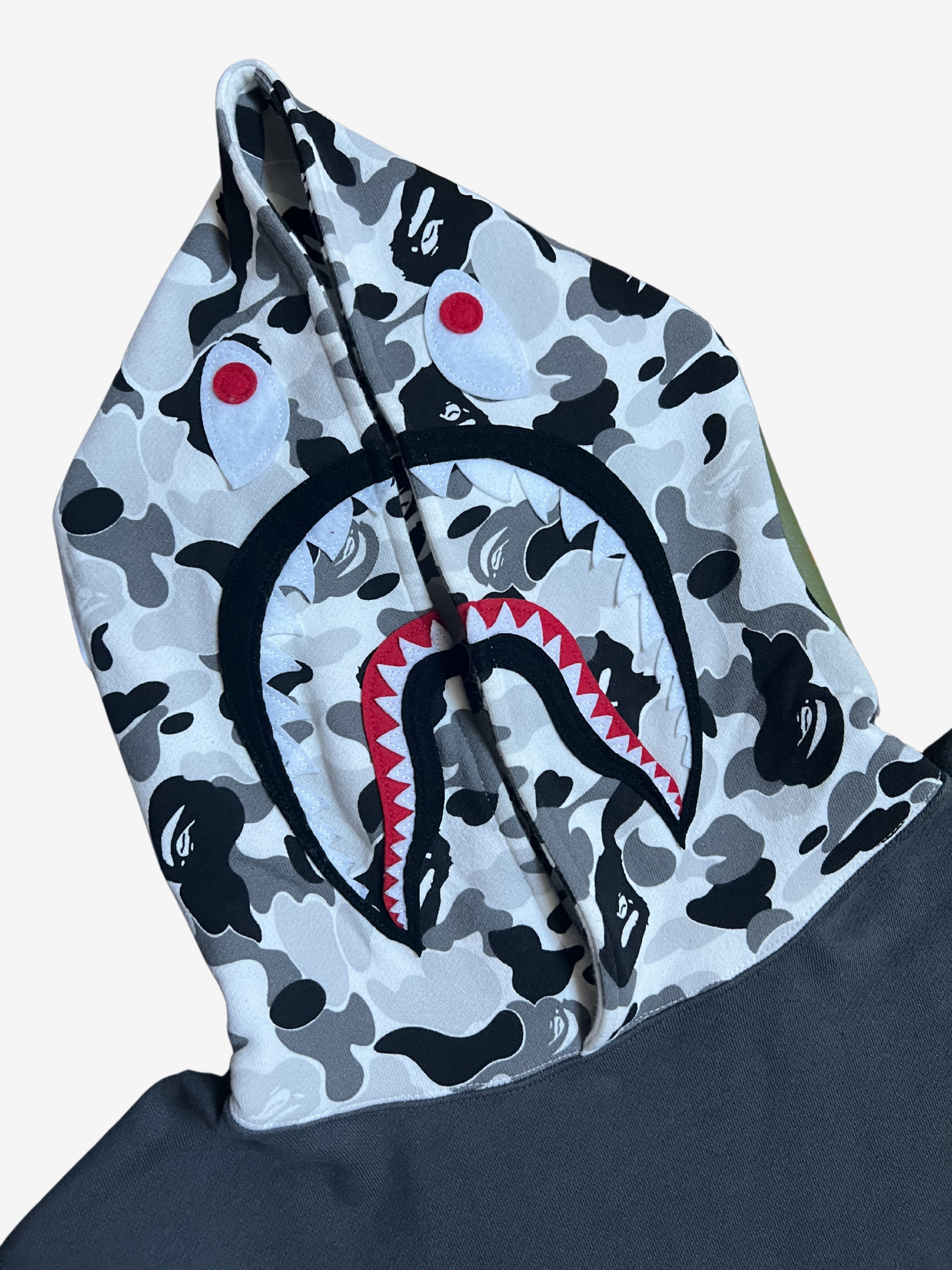 BAPE Gray ABC Camo Shark Pullover Hoodie 3