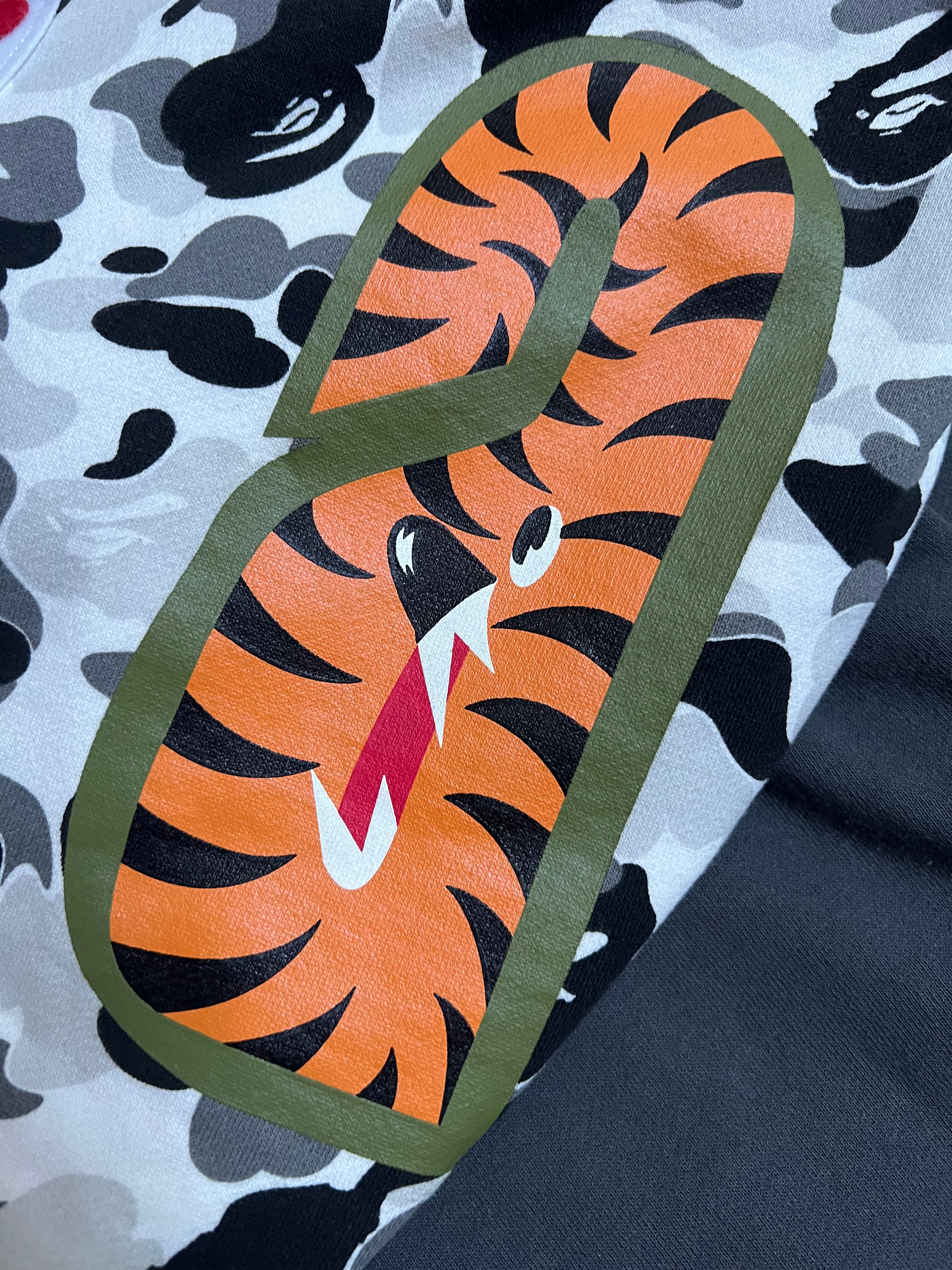 BAPE Gray ABC Camo Shark Pullover Hoodie 5