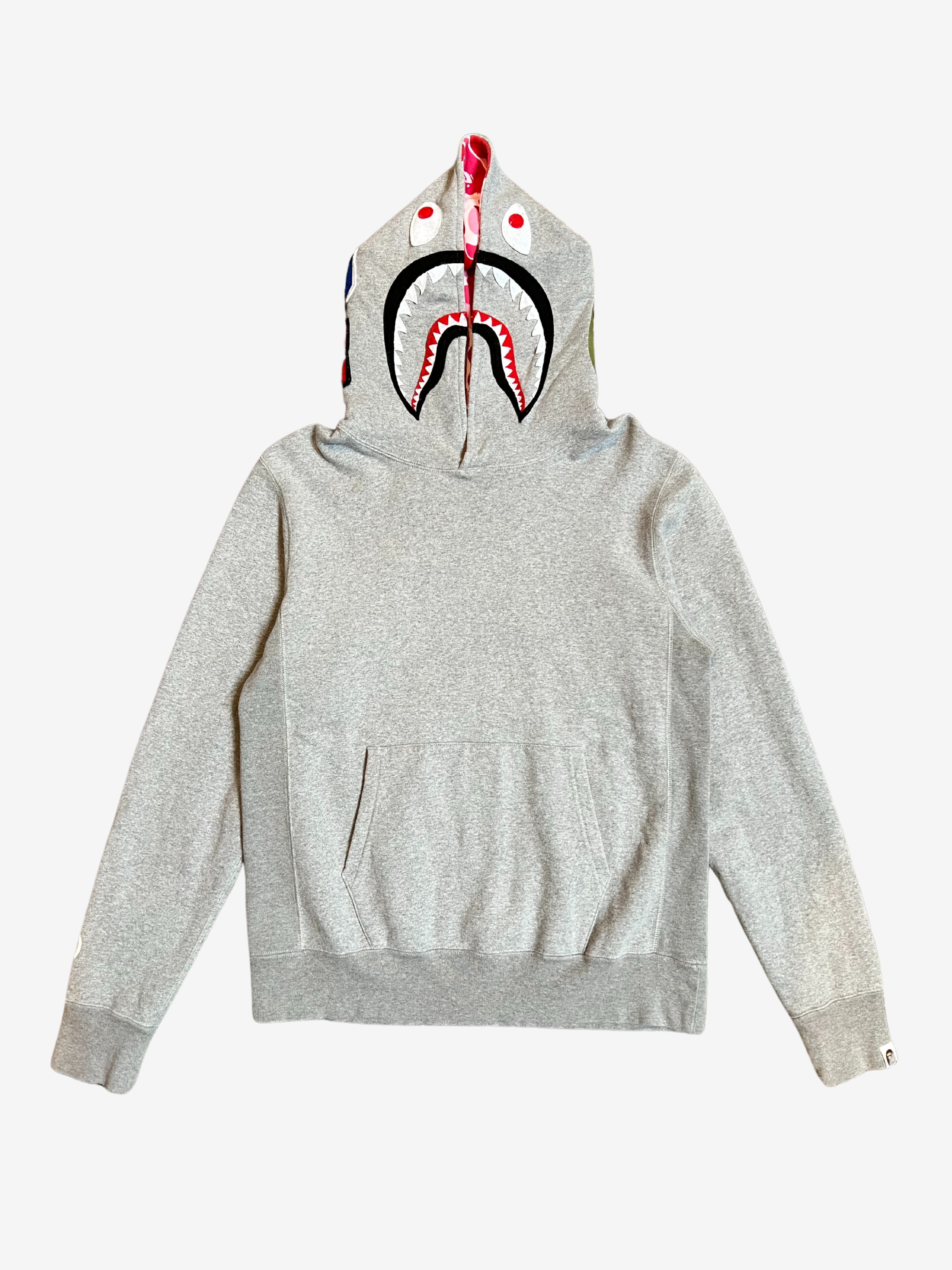BAPE Gray Pink ABC Camo Pullover Shark Hoodie