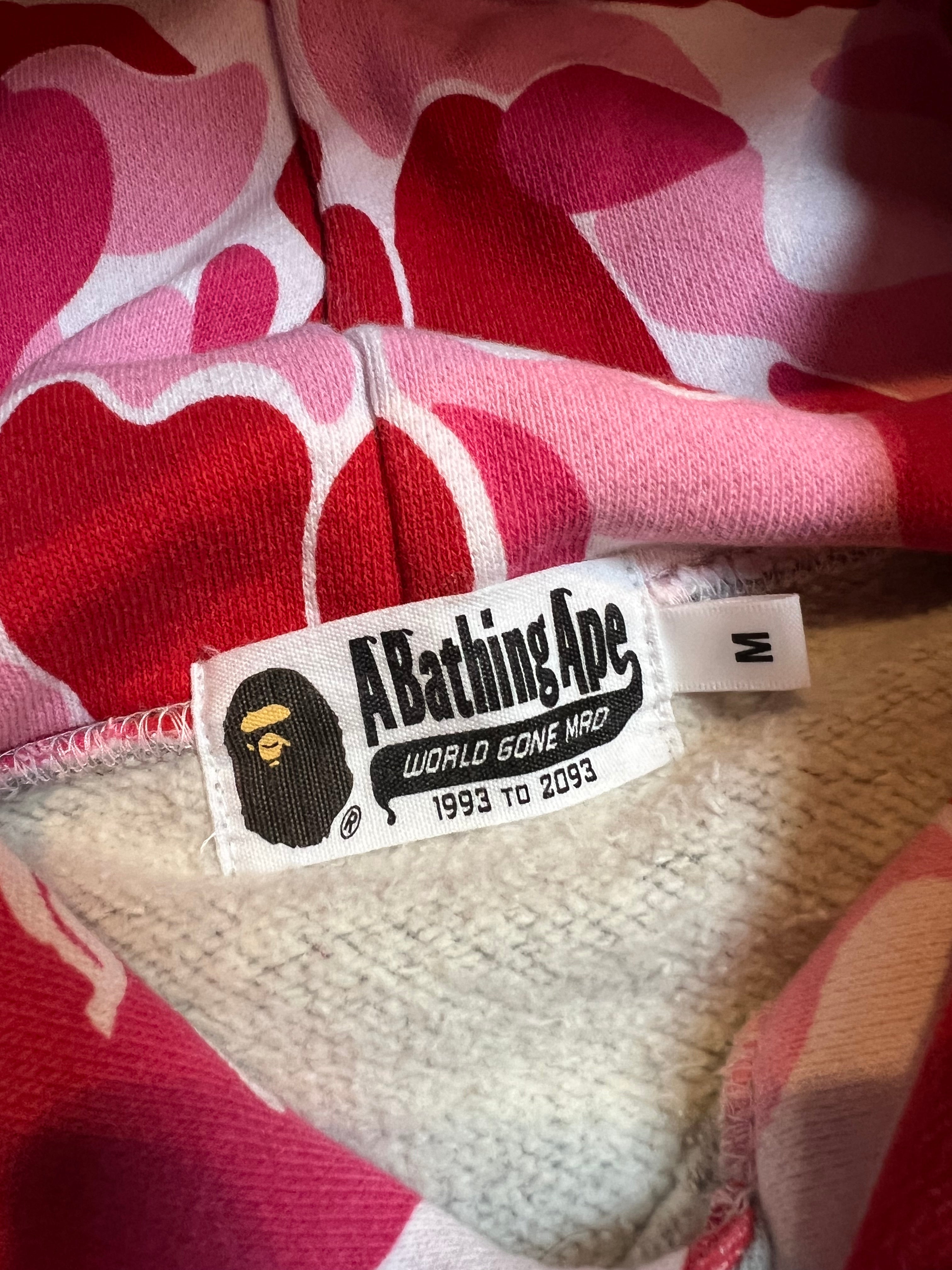 BAPE Gray Pink ABC Camo Pullover Shark Hoodie 8