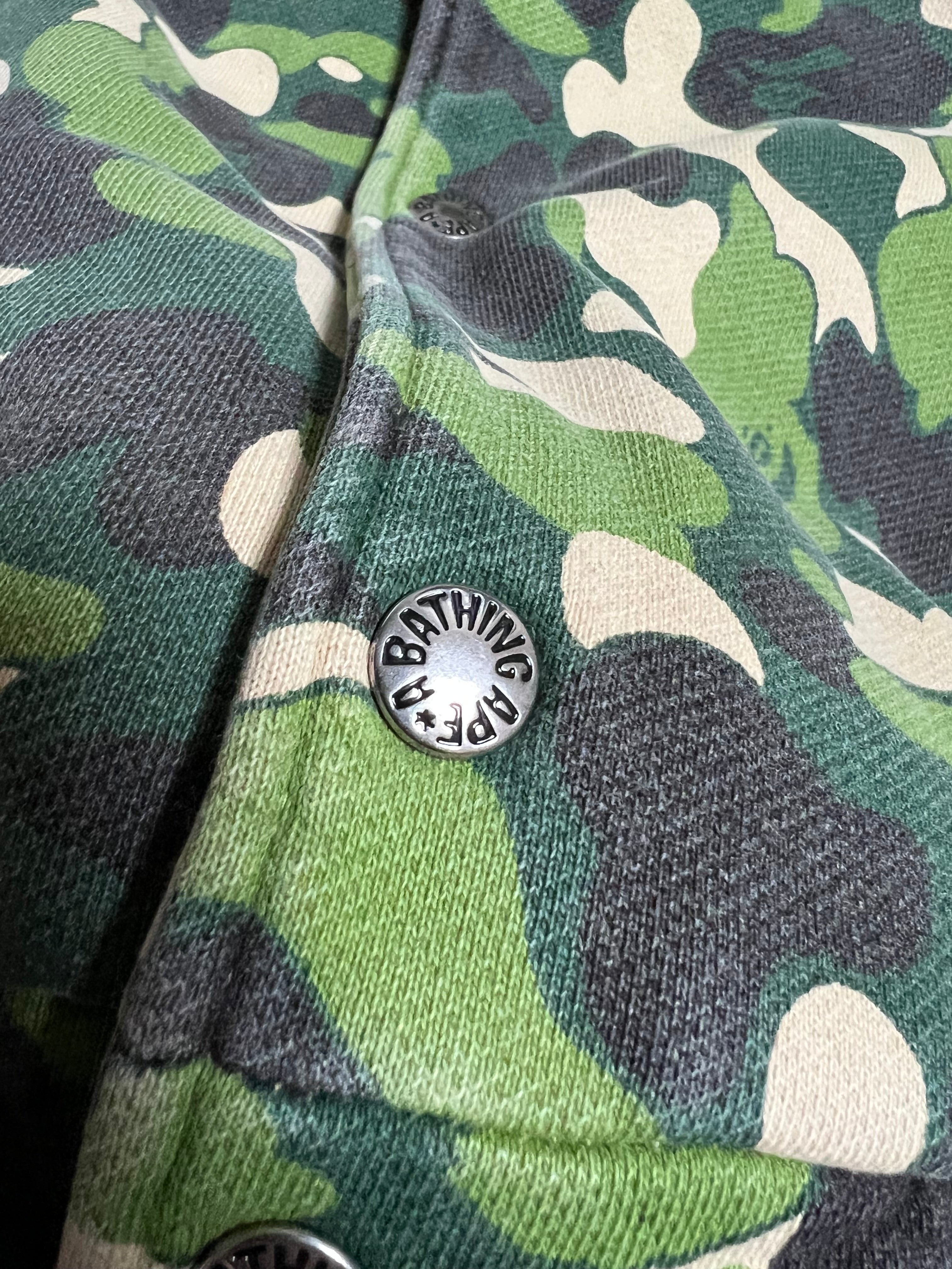 BAPE Green ABC Camo Varsity Jacket 7