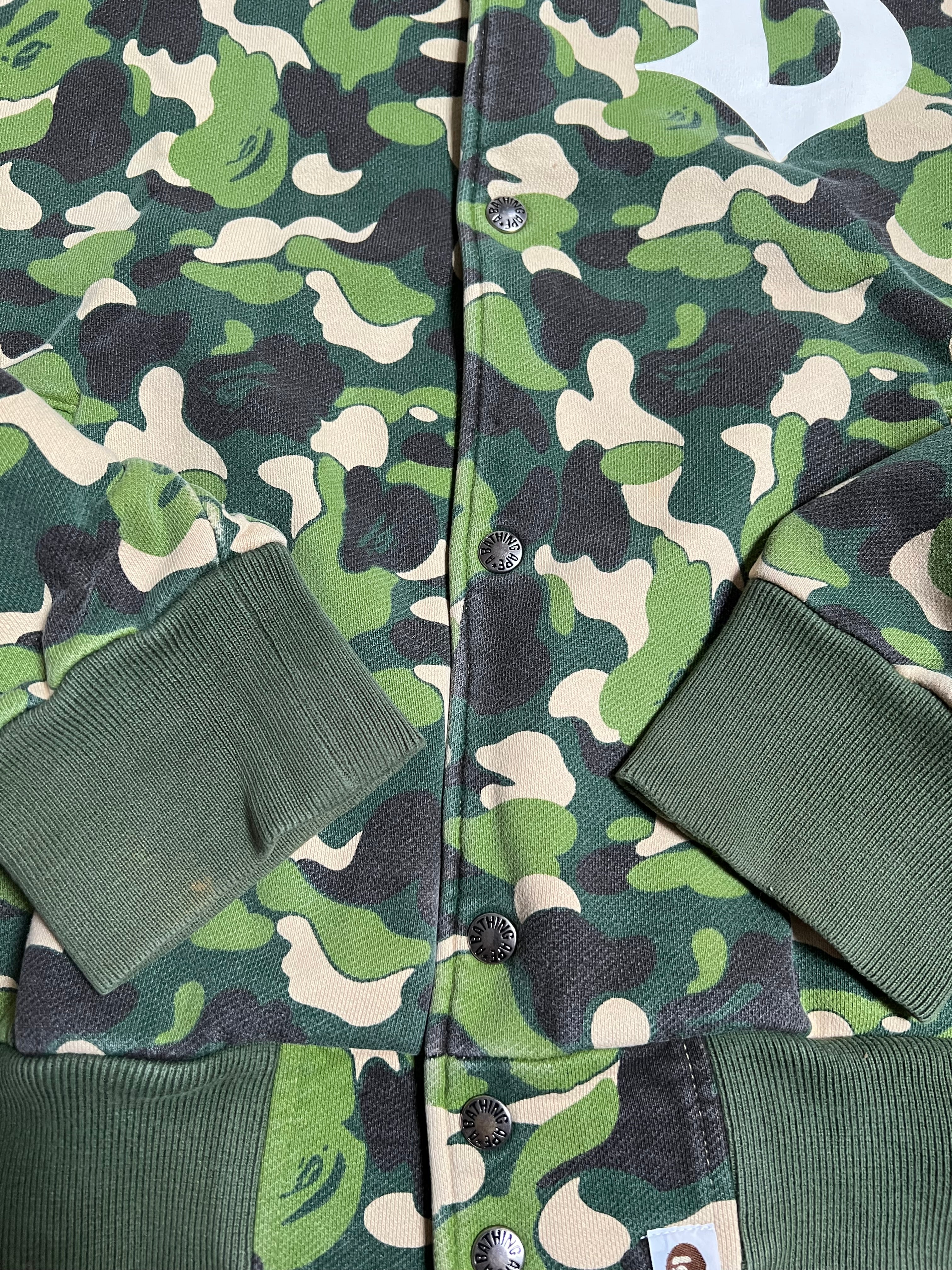 BAPE Green ABC Camo Varsity Jacket 8