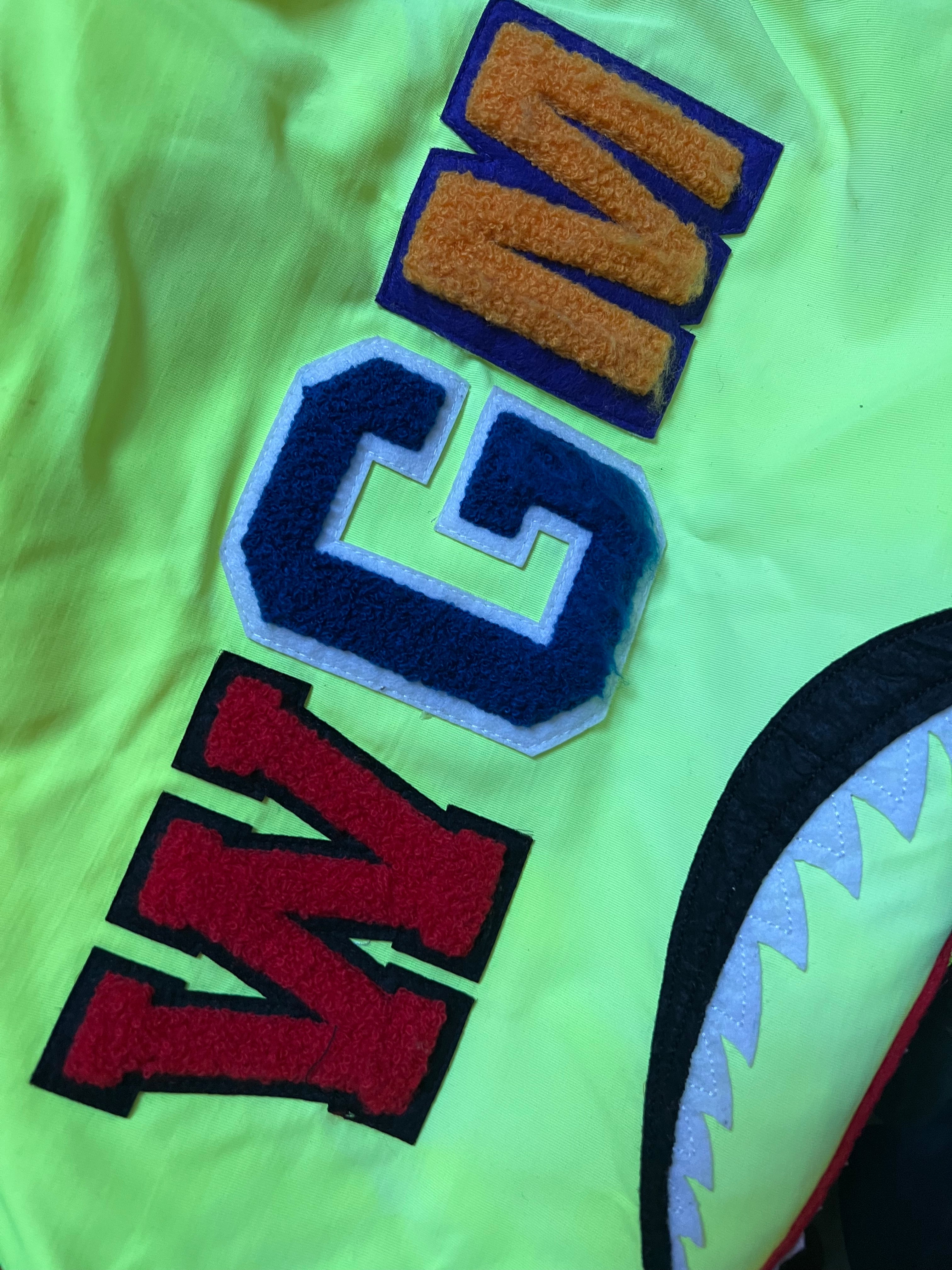 BAPE Lime Green 1st Camo Full Zip Shark Windbreaker 4