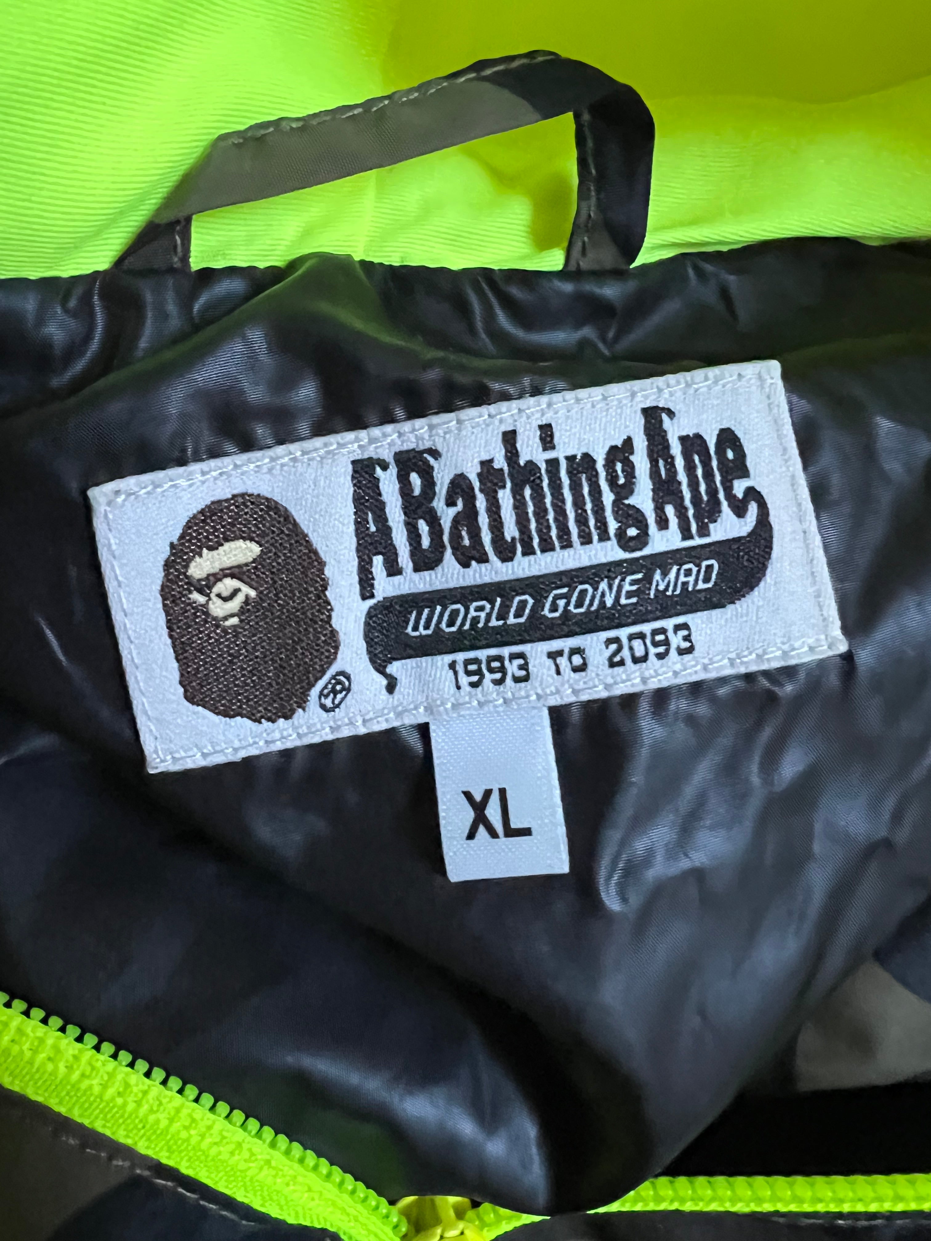 BAPE Lime Green 1st Camo Full Zip Shark Windbreaker 6