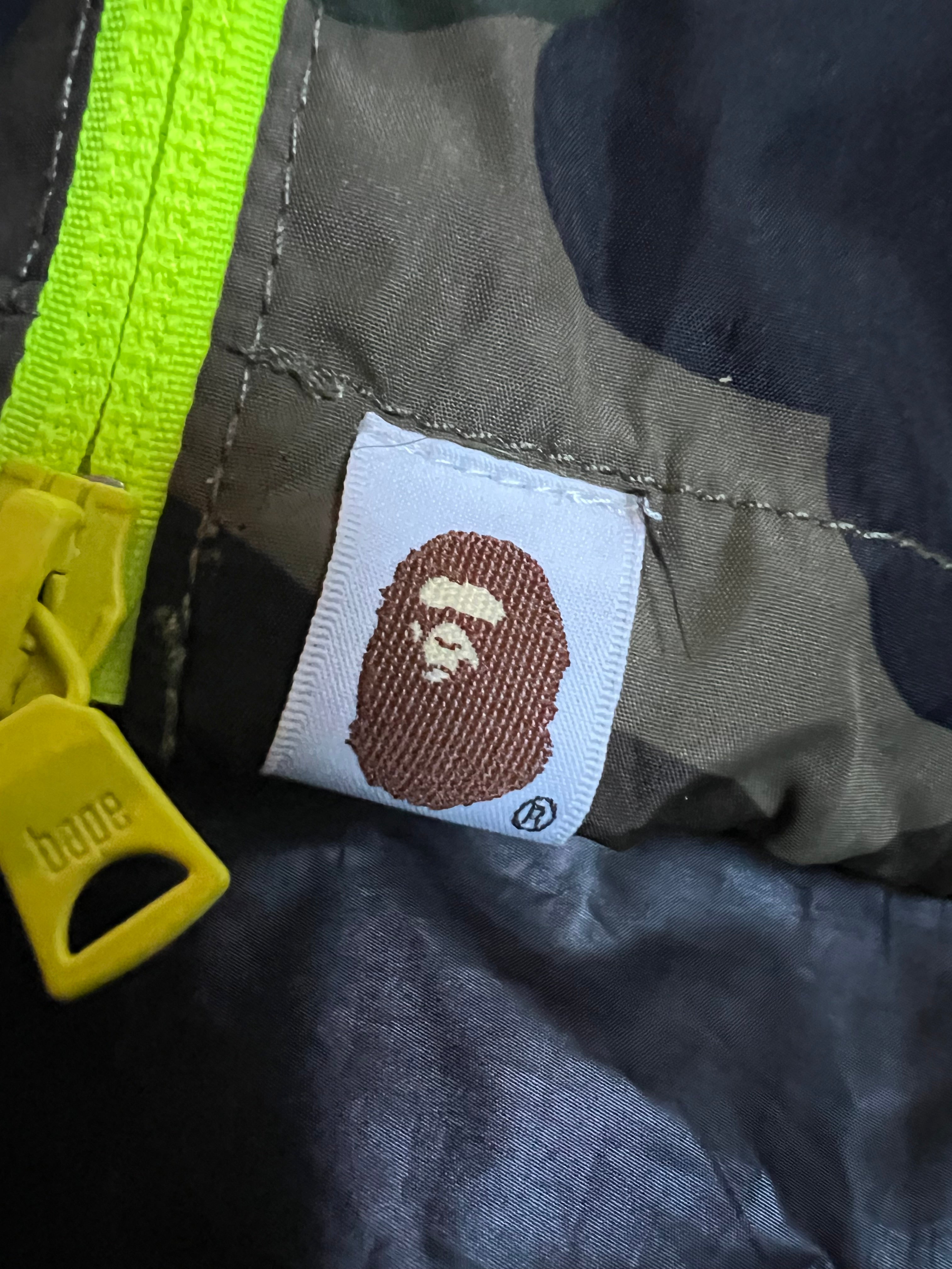 BAPE Lime Green 1st Camo Full Zip Shark Windbreaker 7
