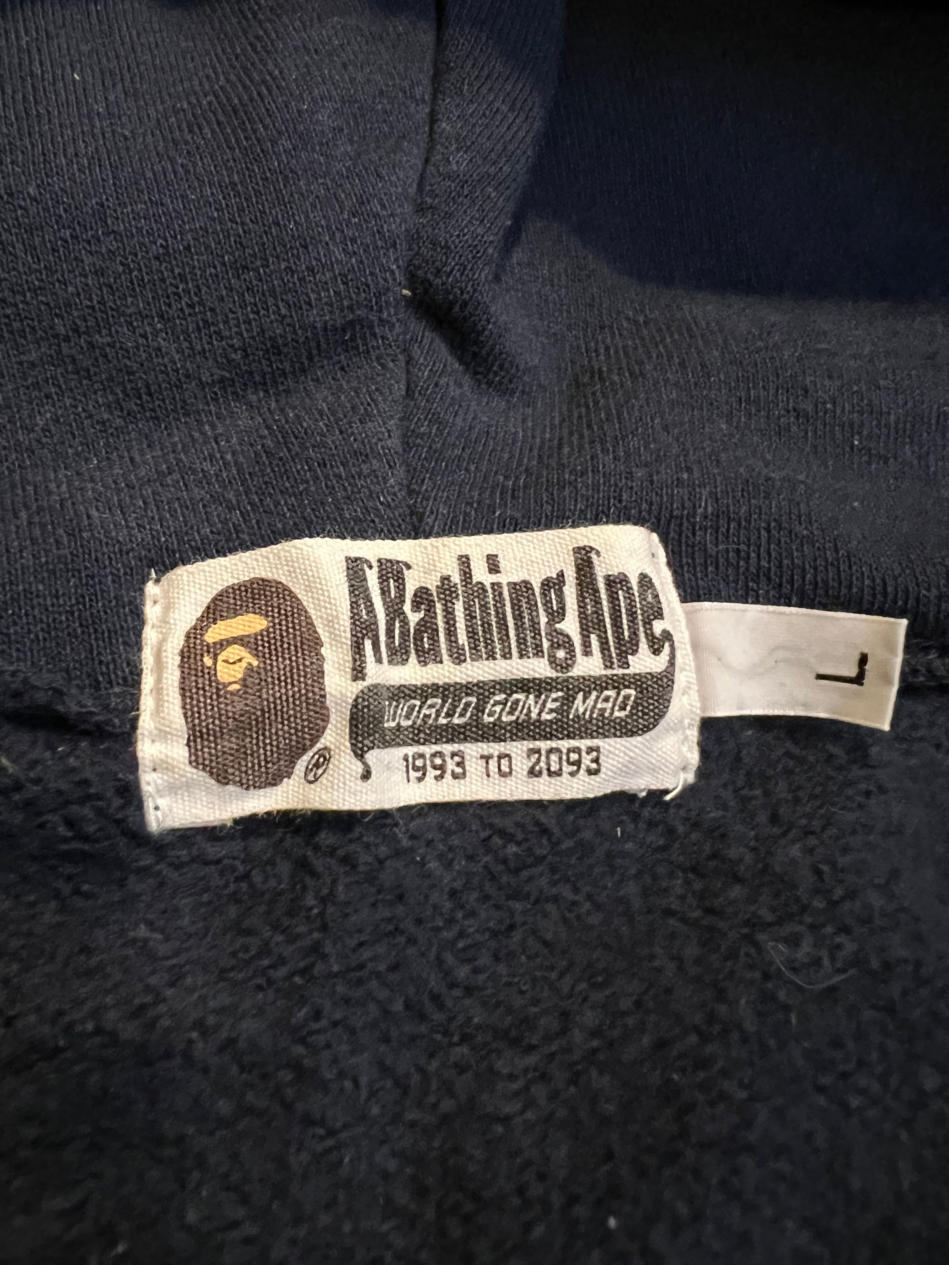 BAPE Navy Dino Full Zip Shark Hoodie 10