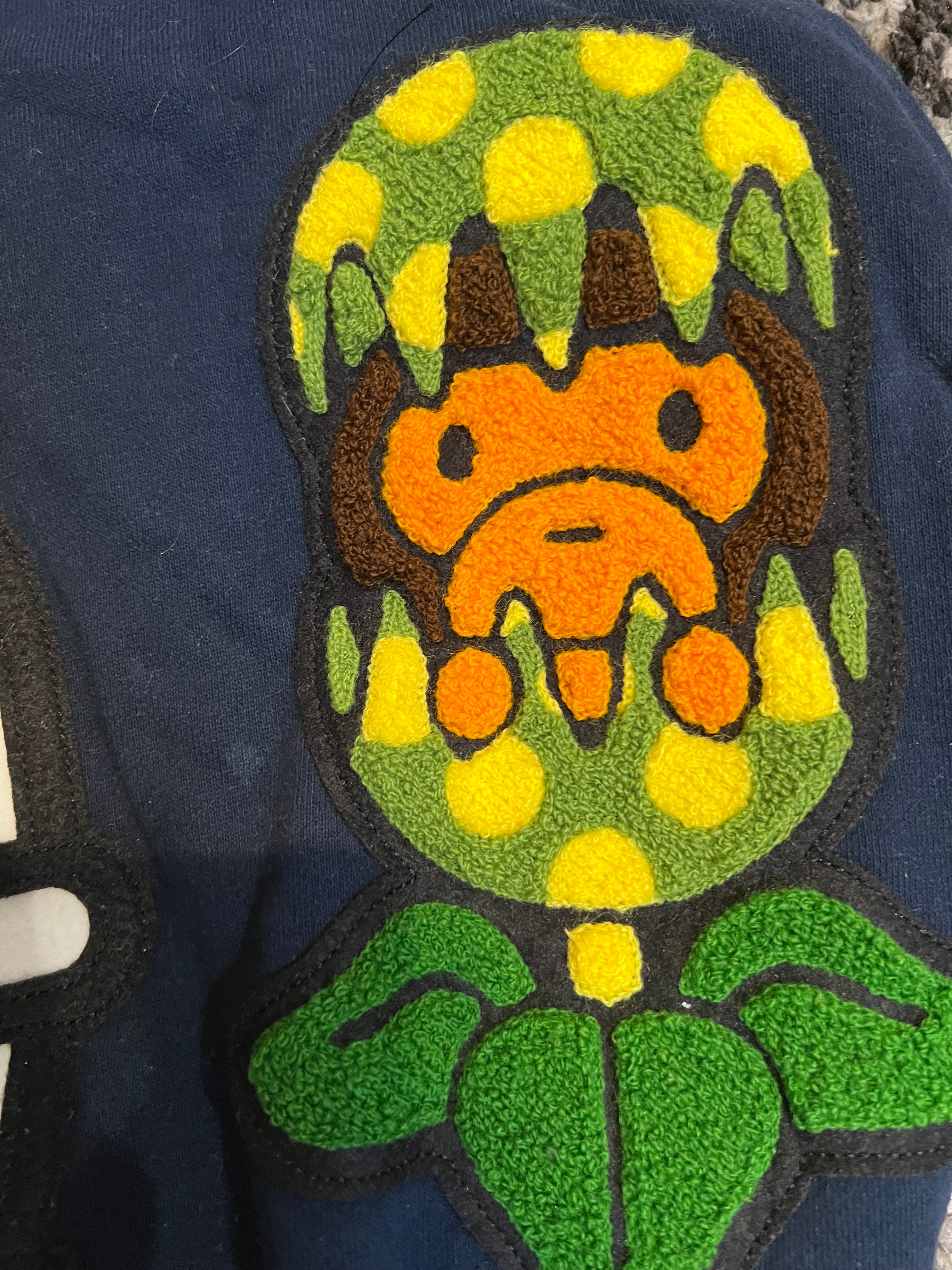 BAPE Navy Dino Full Zip Shark Hoodie 5