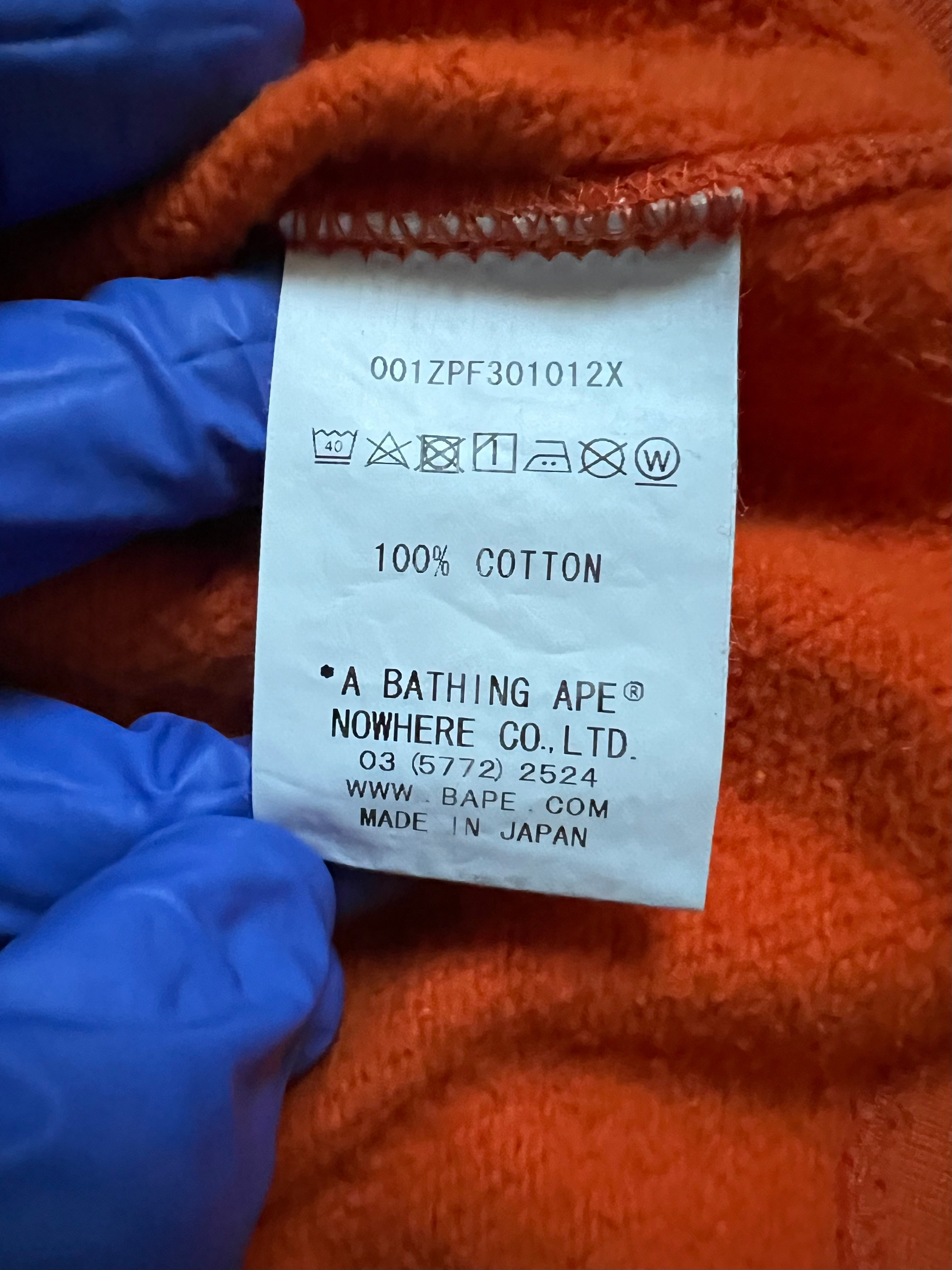 BAPE Orange Half Camo Full Zip Up Tiger Shark Hoodie 13