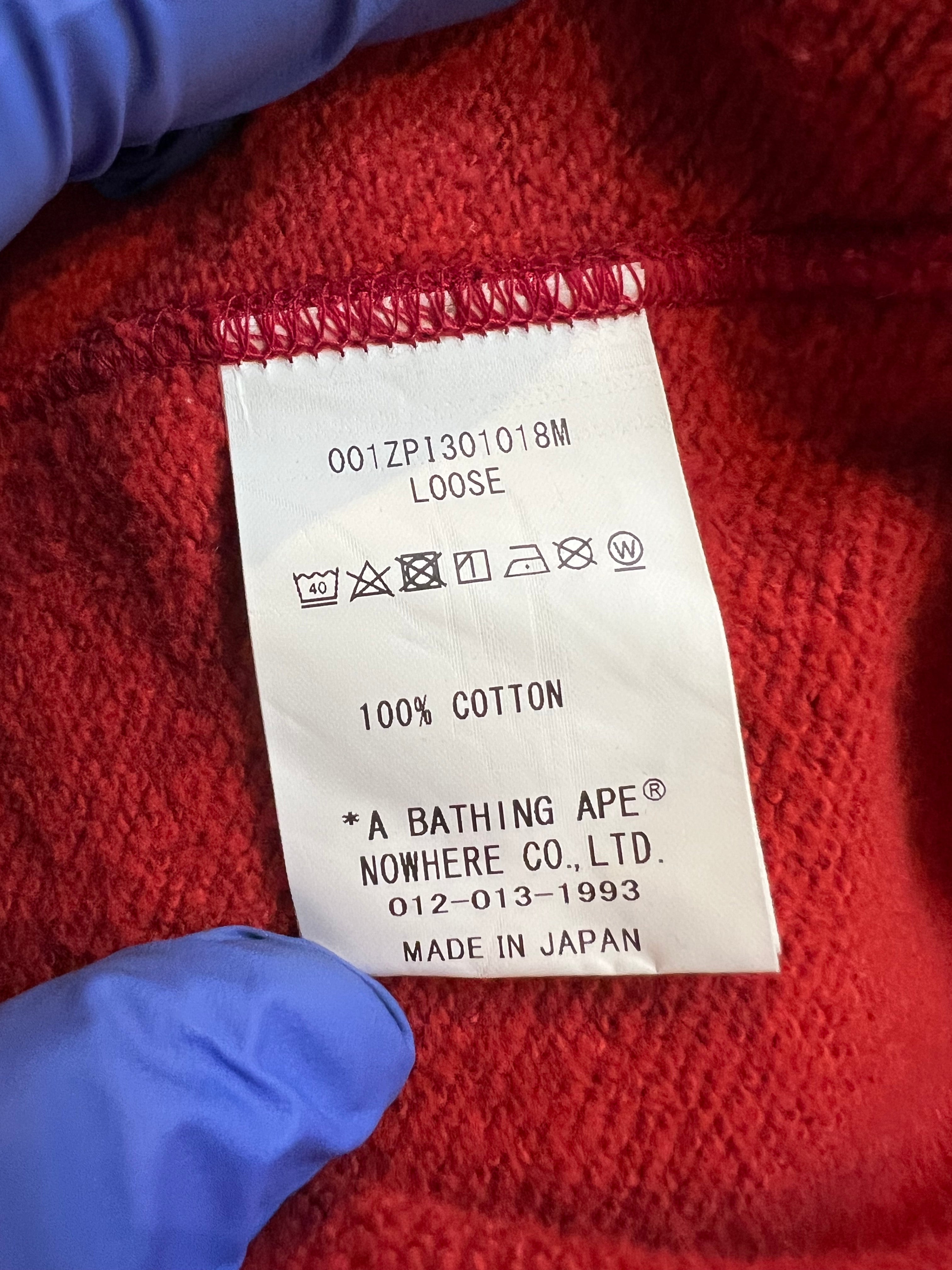 BAPE Red Camo Giant Full Zip Shark Hoodie 13