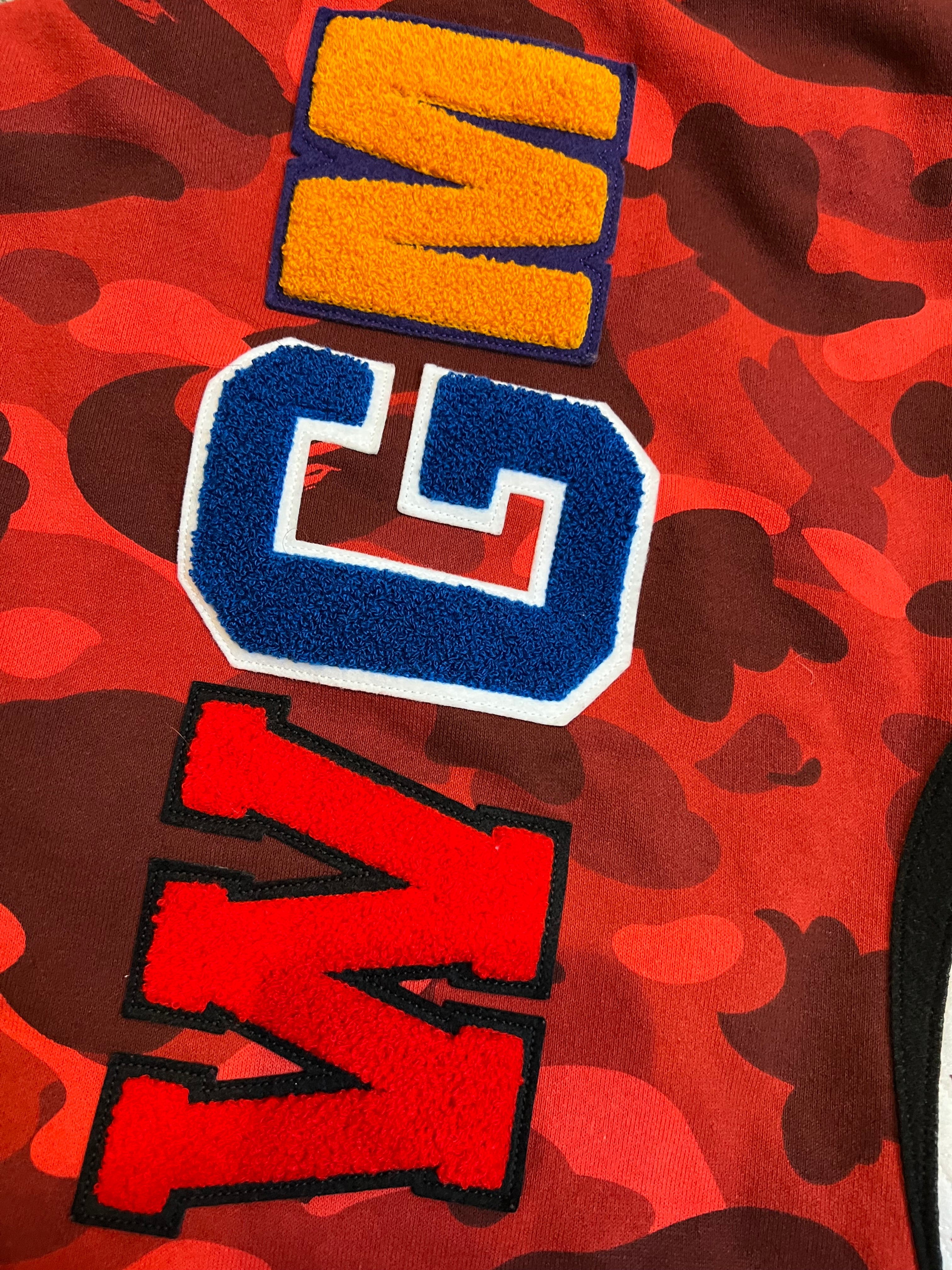 BAPE Red Camo Giant Full Zip Shark Hoodie 3