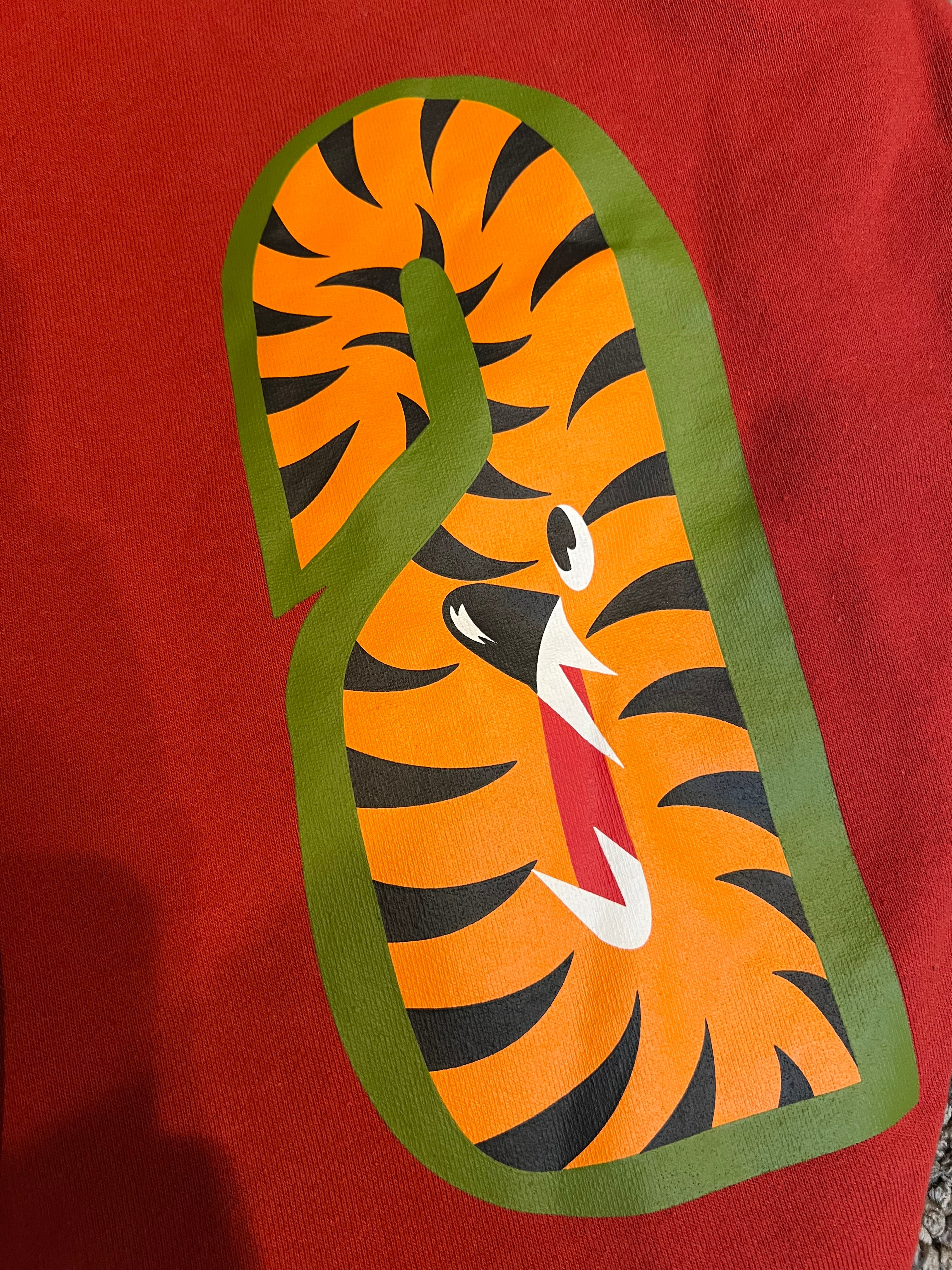 BAPE Red Camo Giant Full Zip Shark Hoodie 4