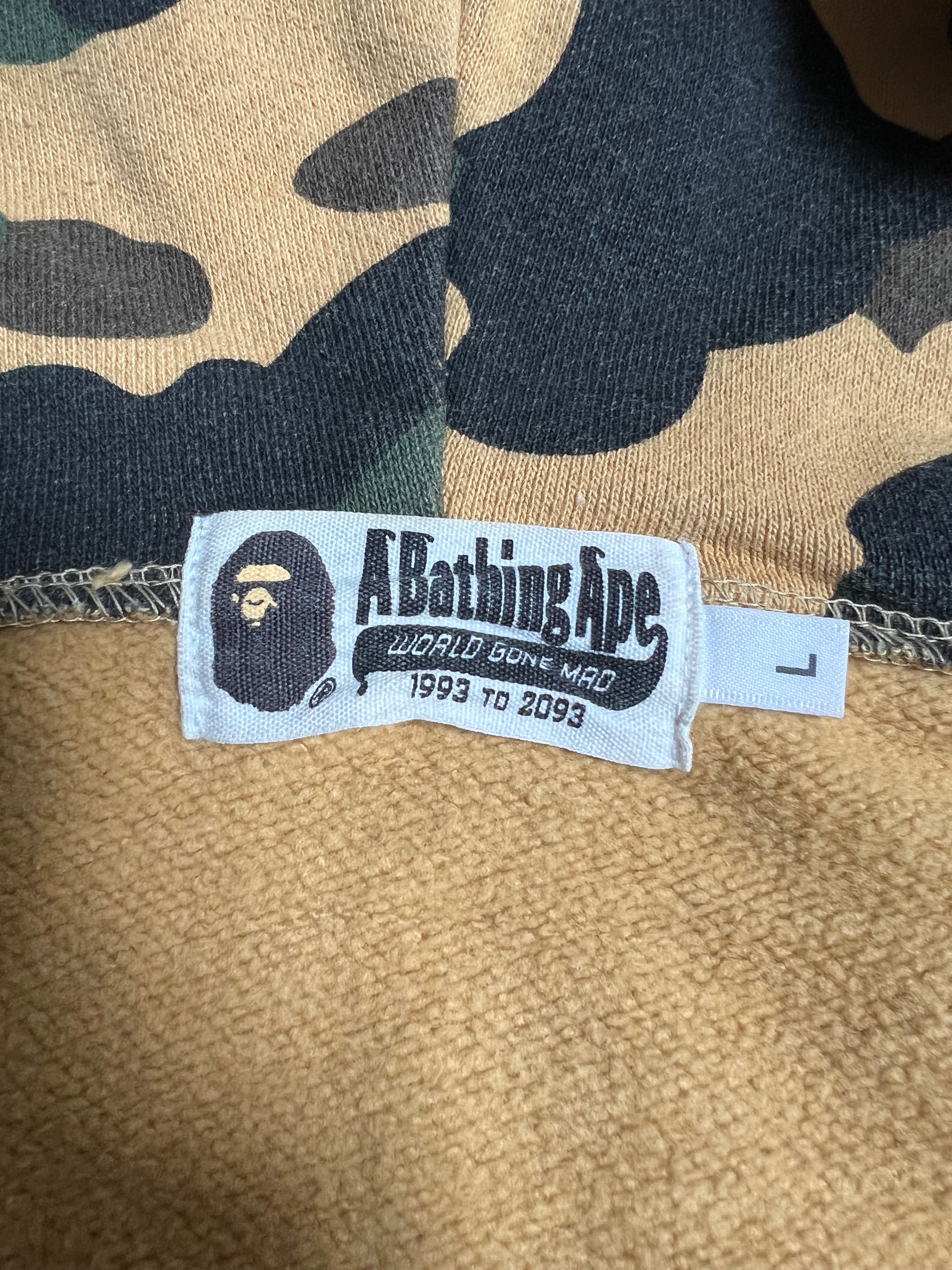 BAPE Yellow 1st Camo PONR Half Zip Up Shark Hoodie 10 HYPEVAULT