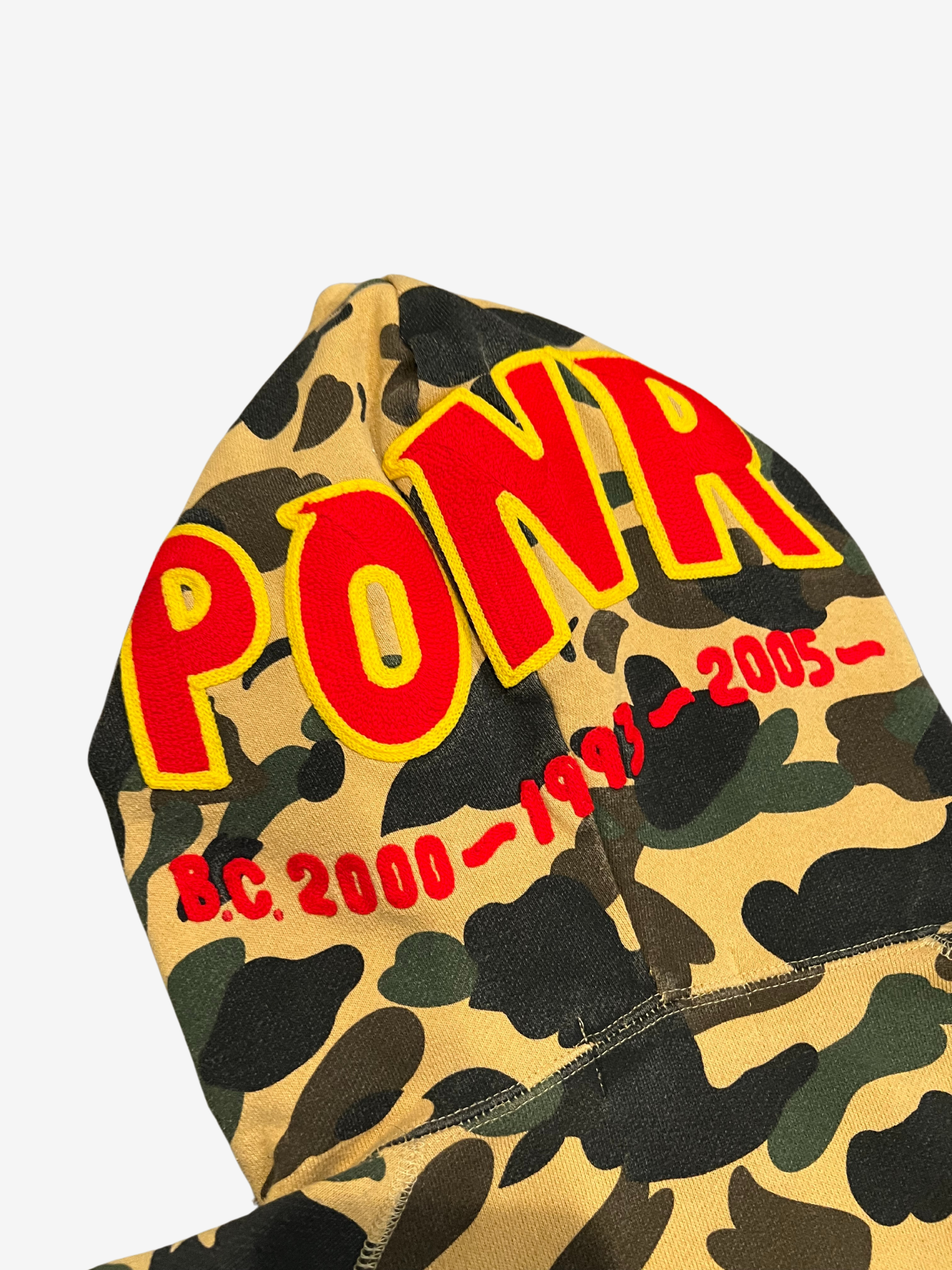 BAPE Yellow 1st Camo PONR Half Zip Up Shark Hoodie 1 4