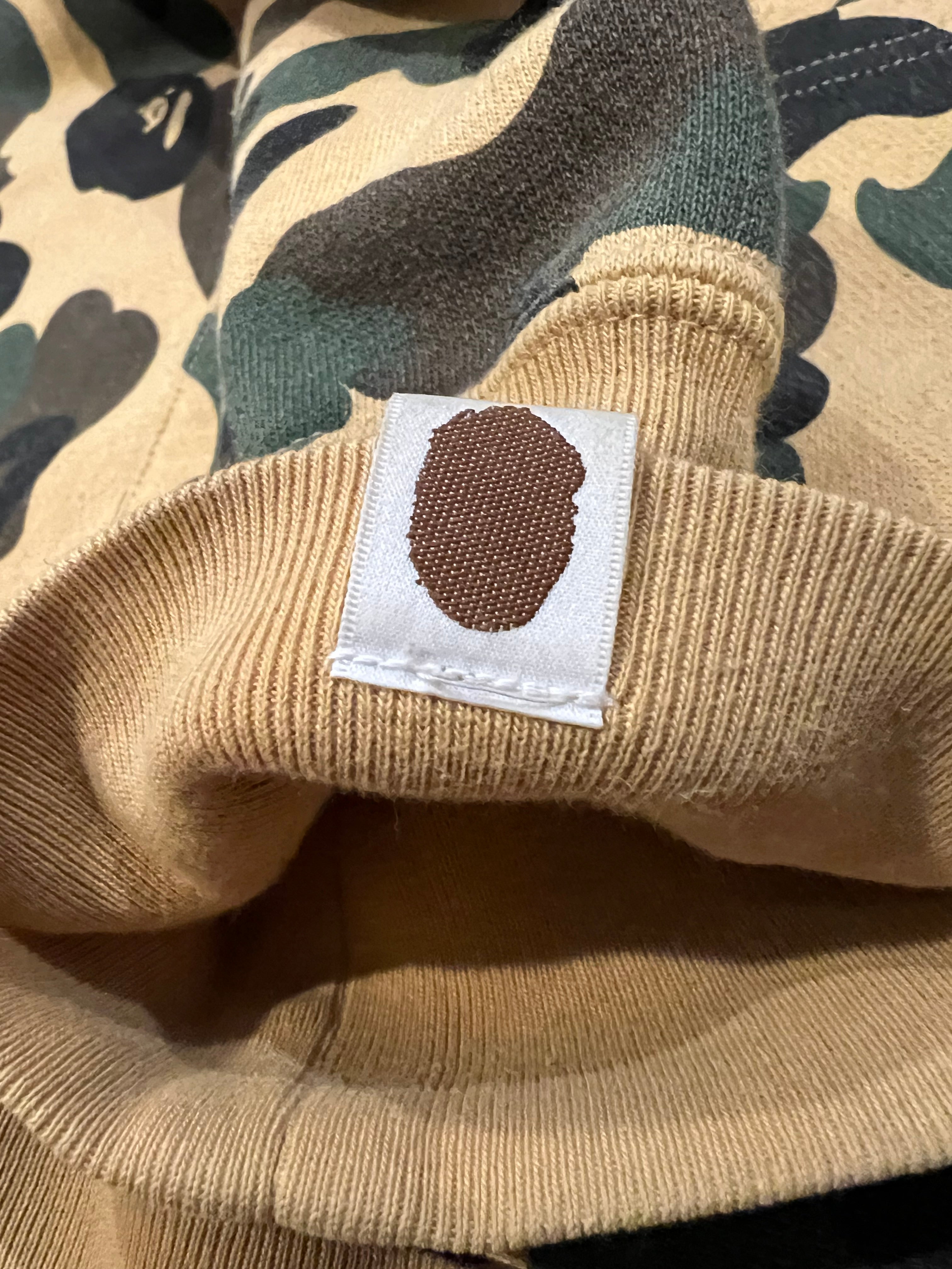 BAPE Yellow 1st Camo PONR Half Zip Up Shark Hoodie 1 8