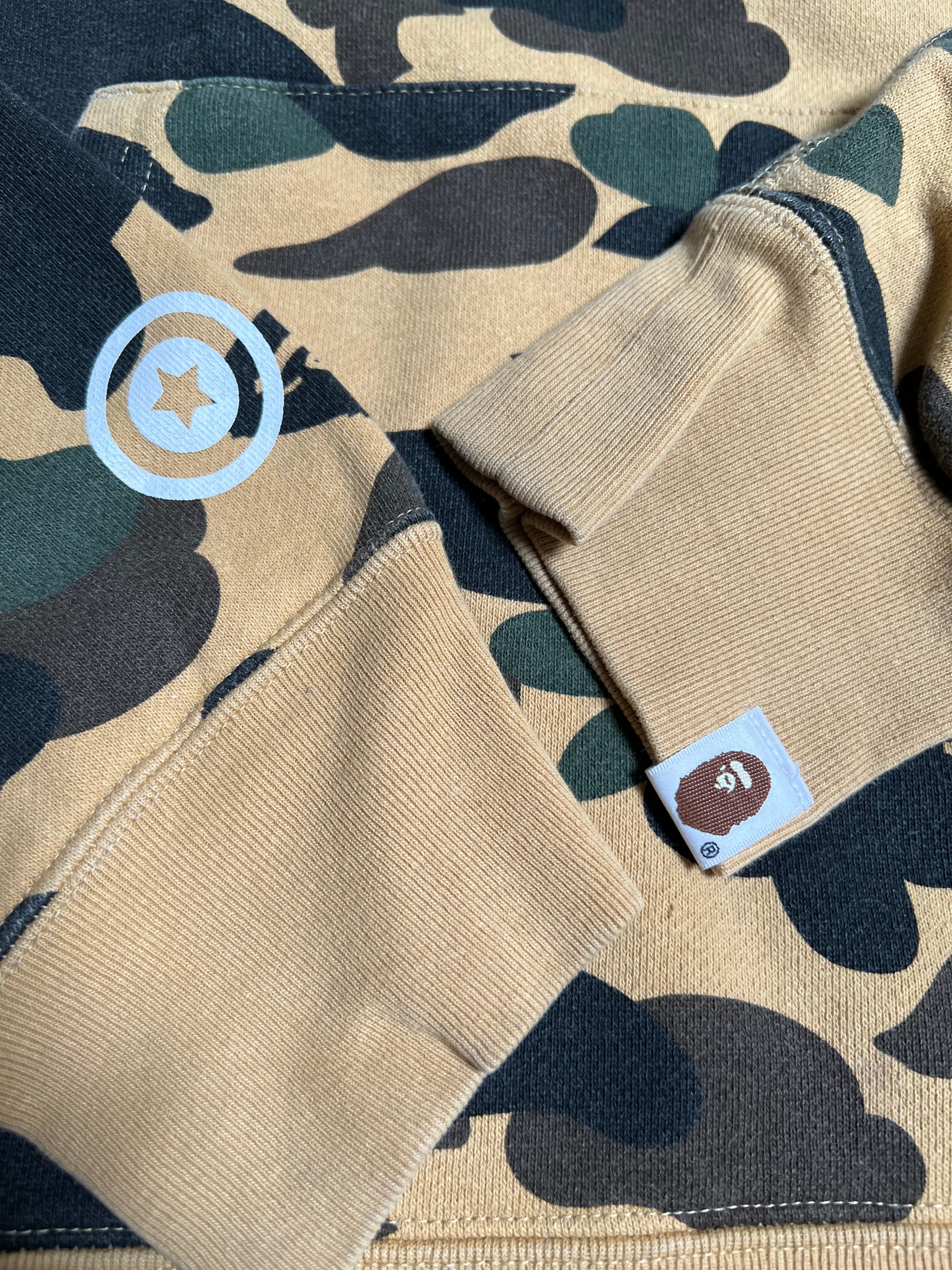 BAPE Yellow 1st Camo PONR Half Zip Up Shark Hoodie 6 HYPEVAULT