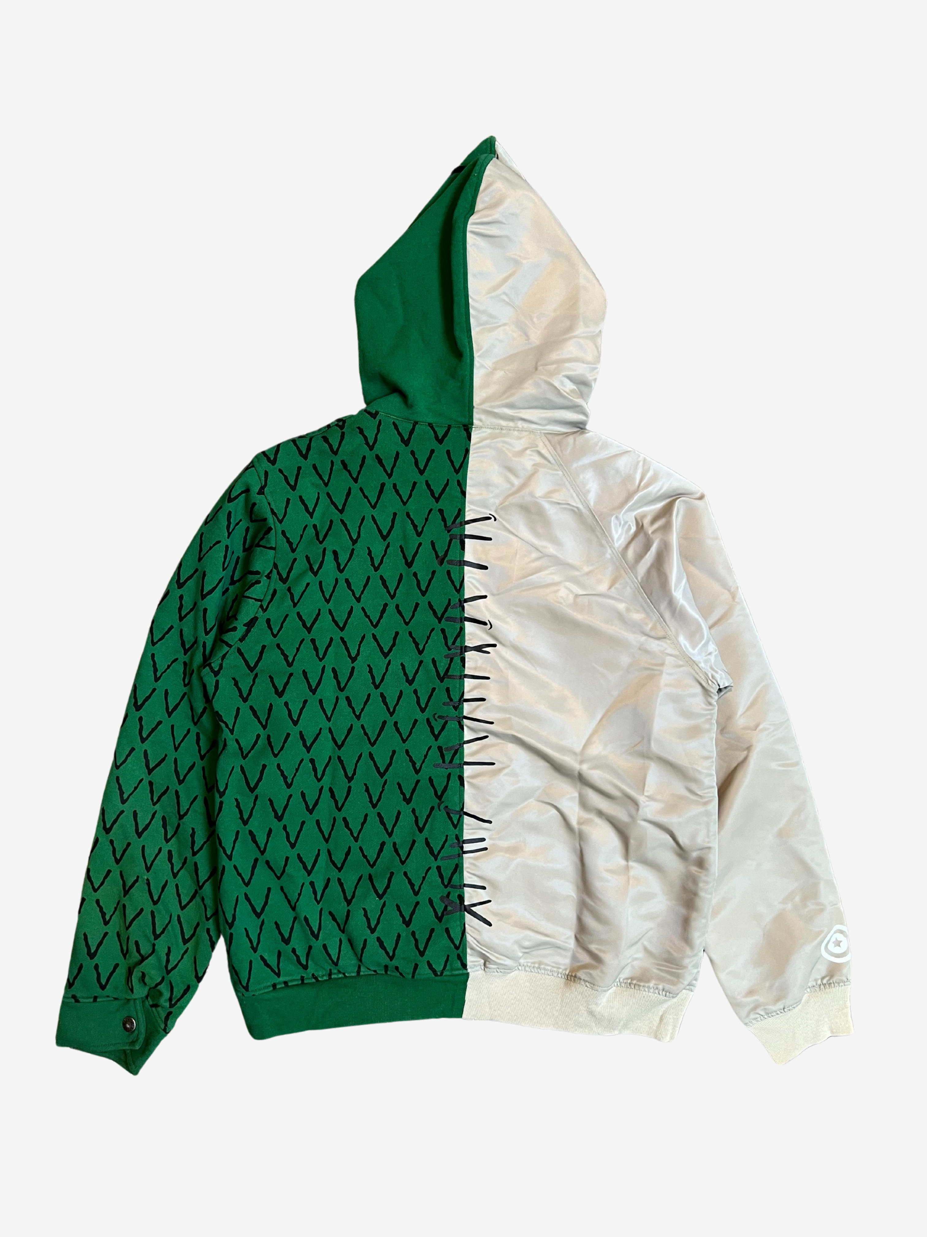 BAPE x Ambush Gray/Green Half Jacket Full Zip Up Shark Hoodie 2 HYPEVAULT