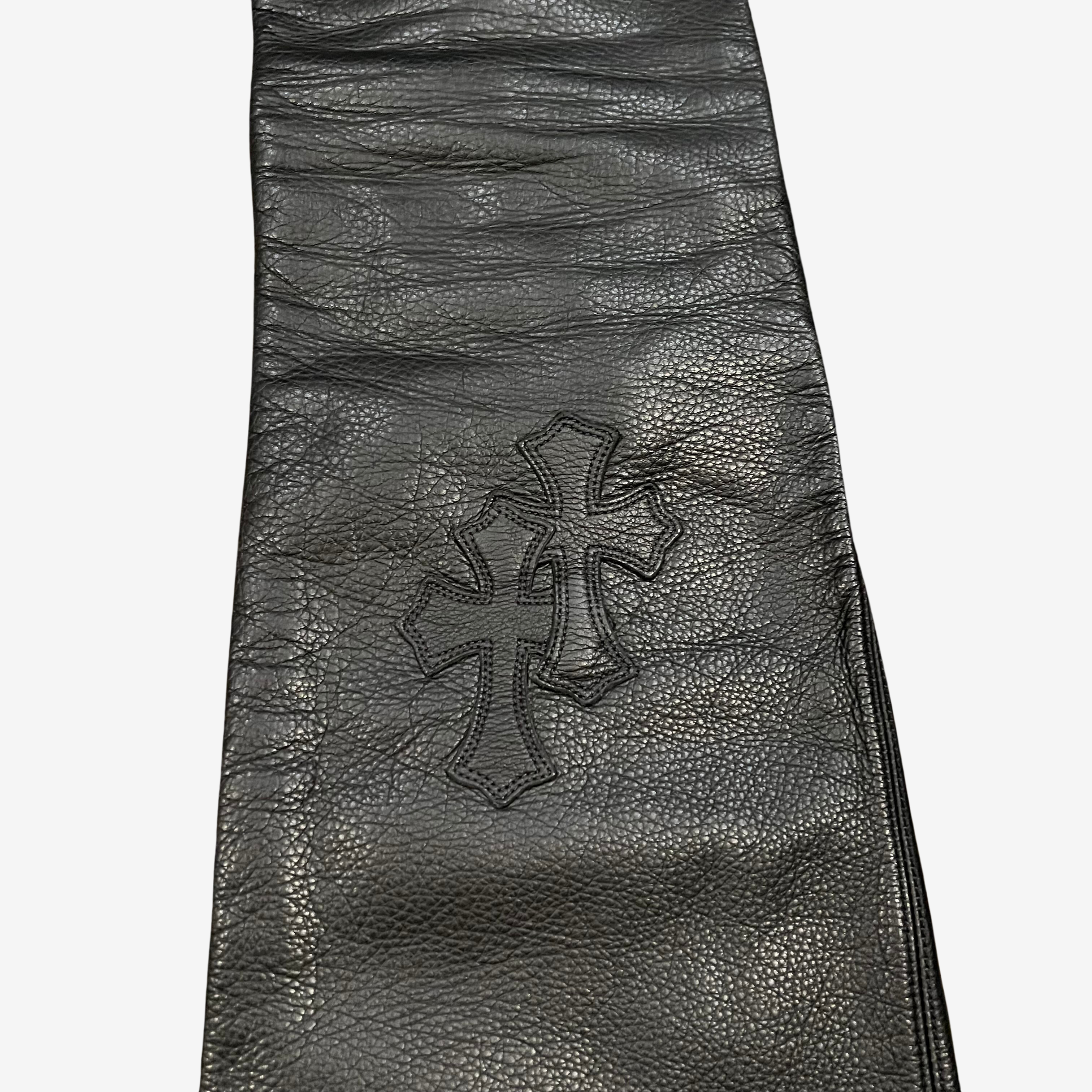 Chrome Hearts Black 18 Cementery Cross Patch Leather Fleur Pants 7