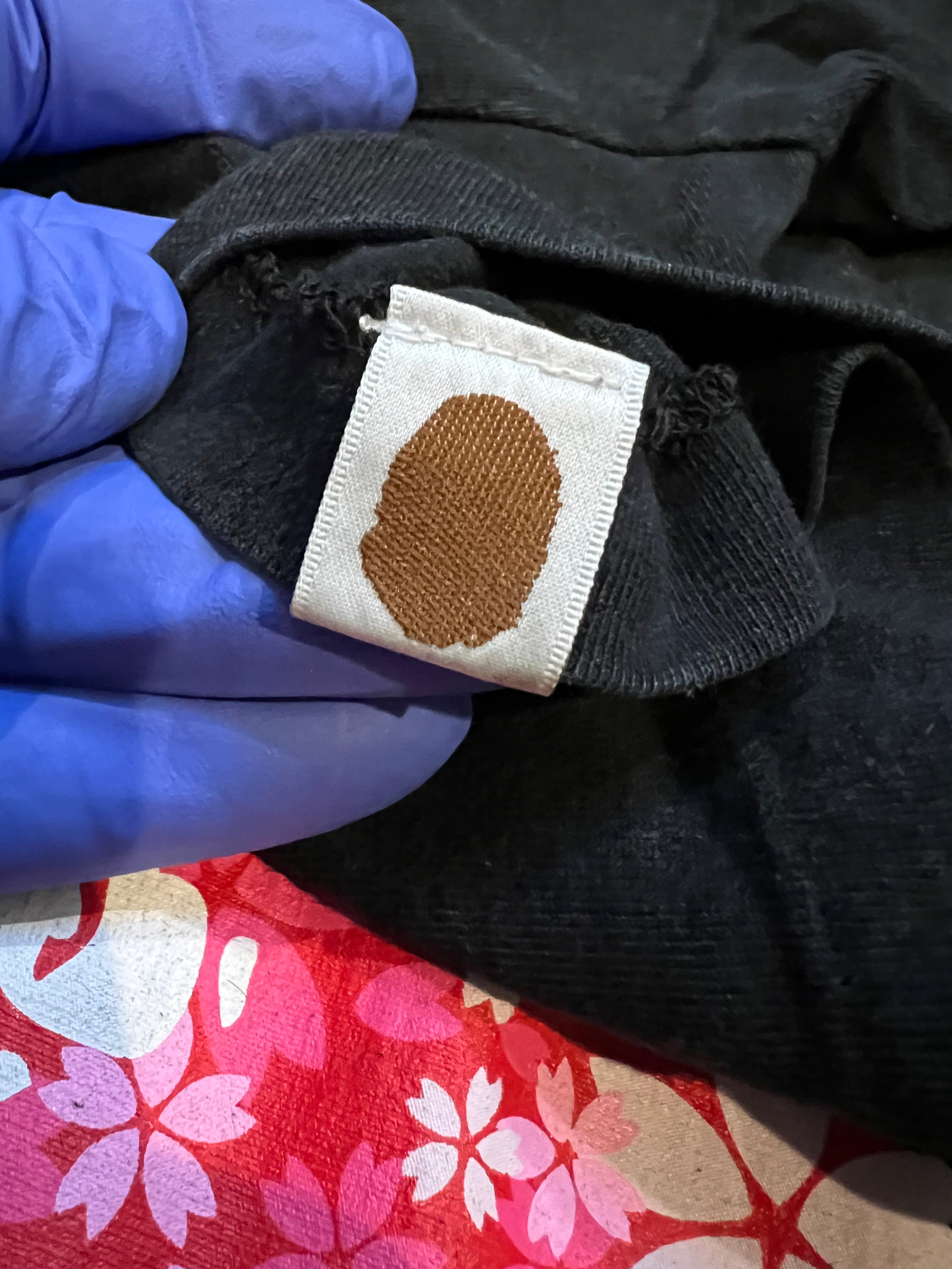 Black Pink Flower College Logo T-Shirt