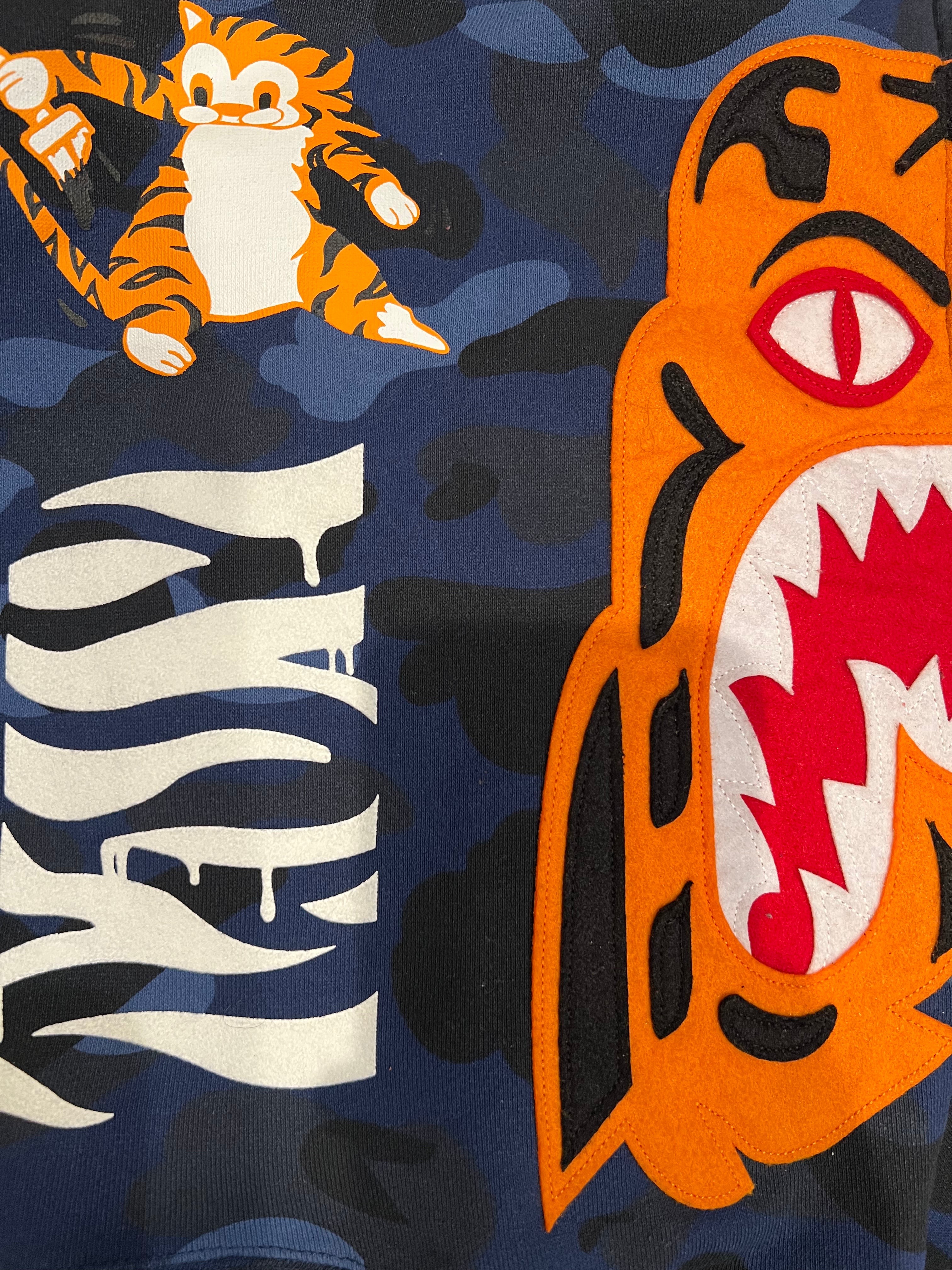 Blue Camo Tiger Shark Full Zip Up Shark Hoodie