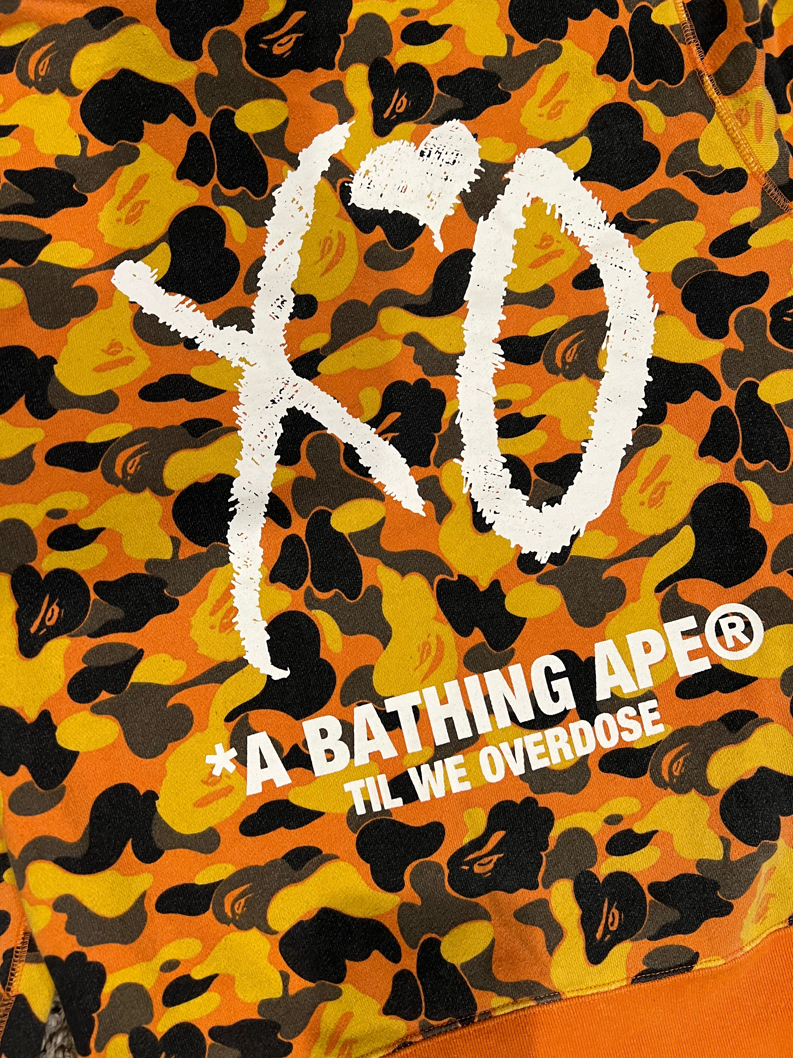 x XO Orange Camo Pullover Shark Hoodie