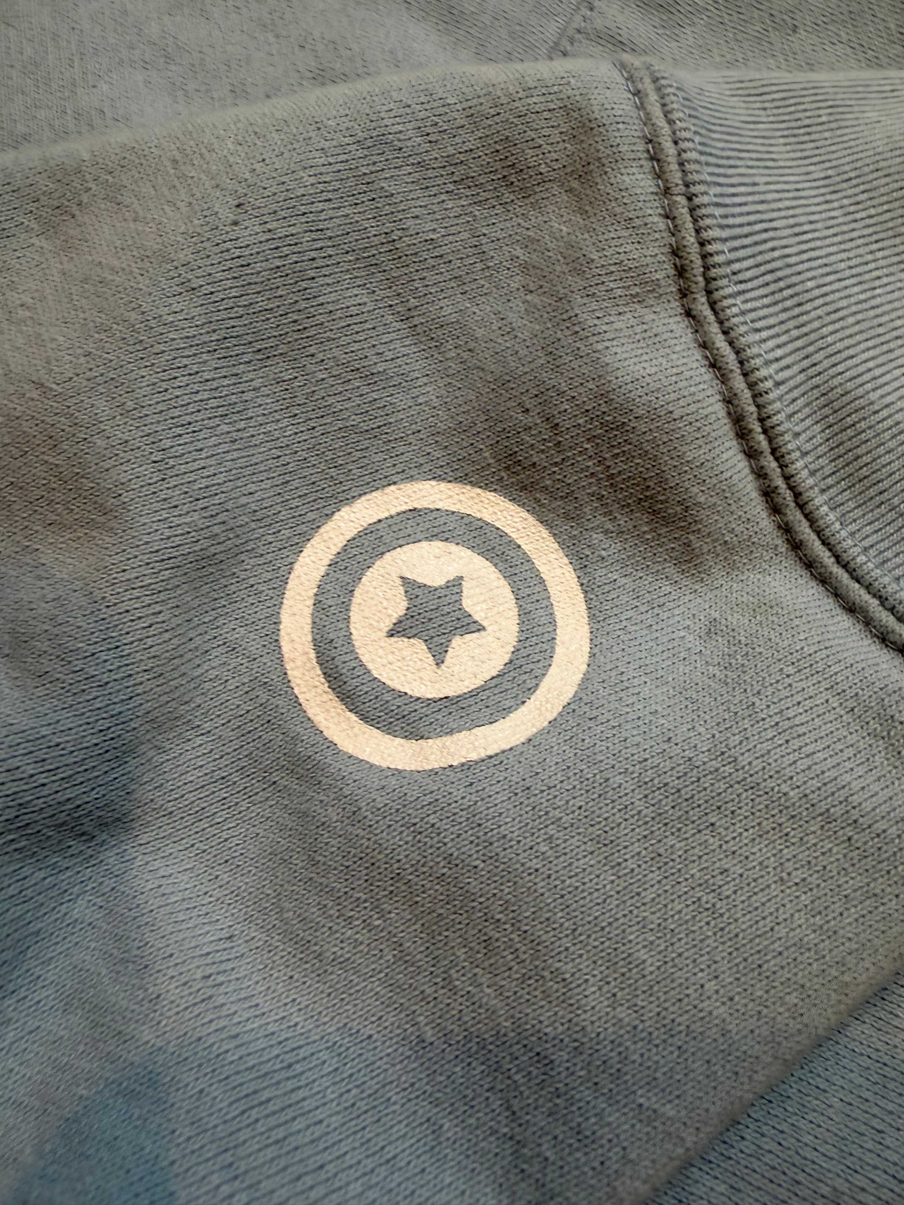 Light Blue Camo Head And Back Half Zip Up Shark Hoodie