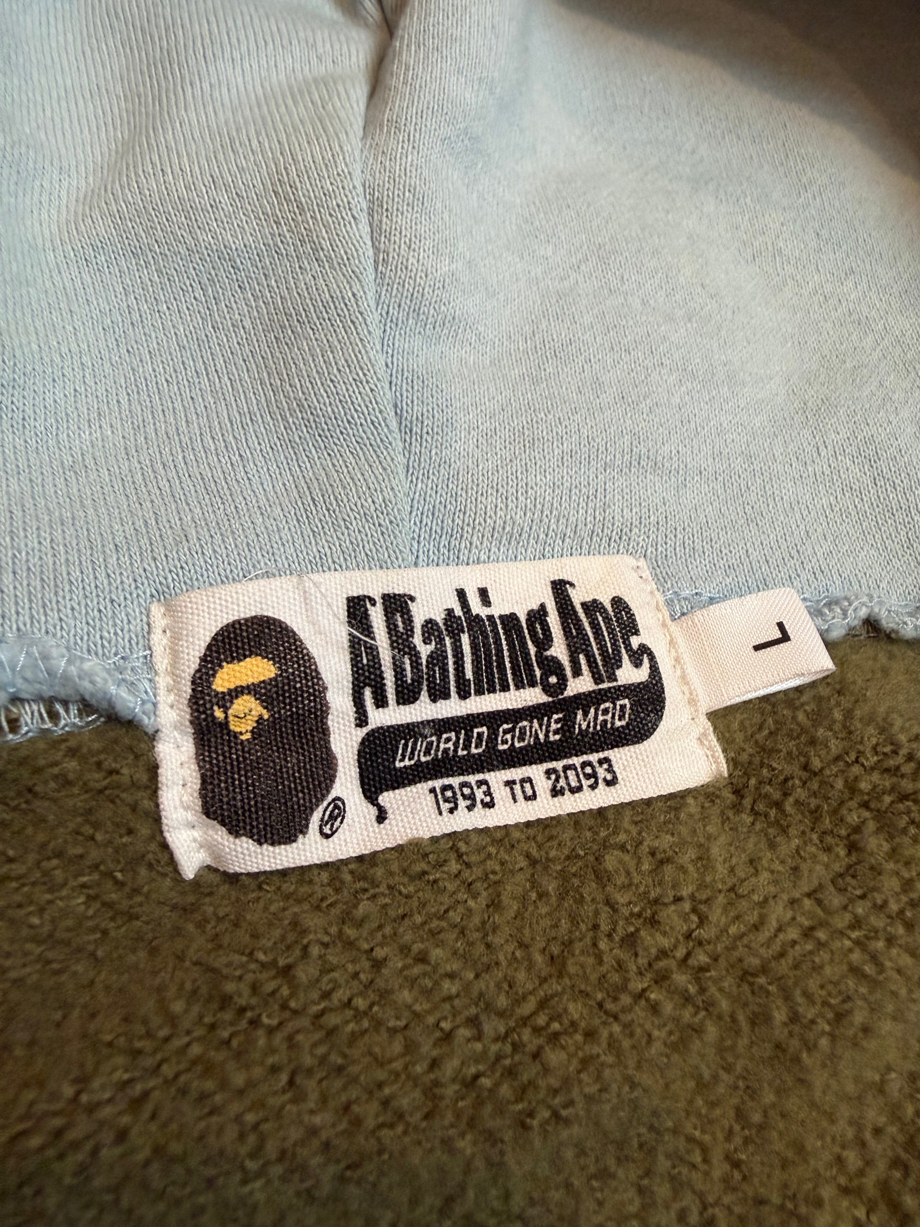 Light Blue Camo Head And Back Half Zip Up Shark Hoodie