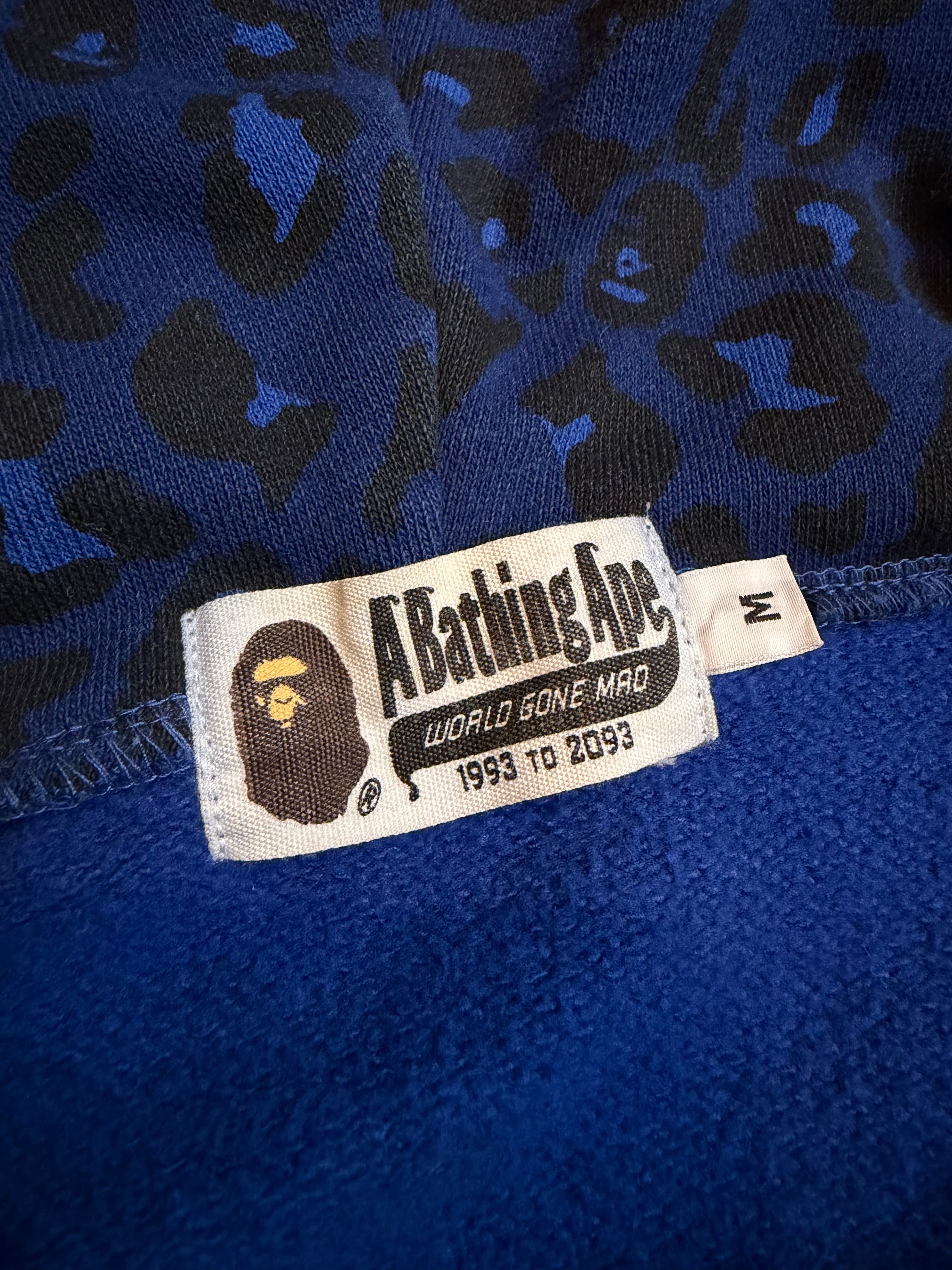 Blue Cheetah Camo Tiger Shark Full Zip Up Shark Hoodie
