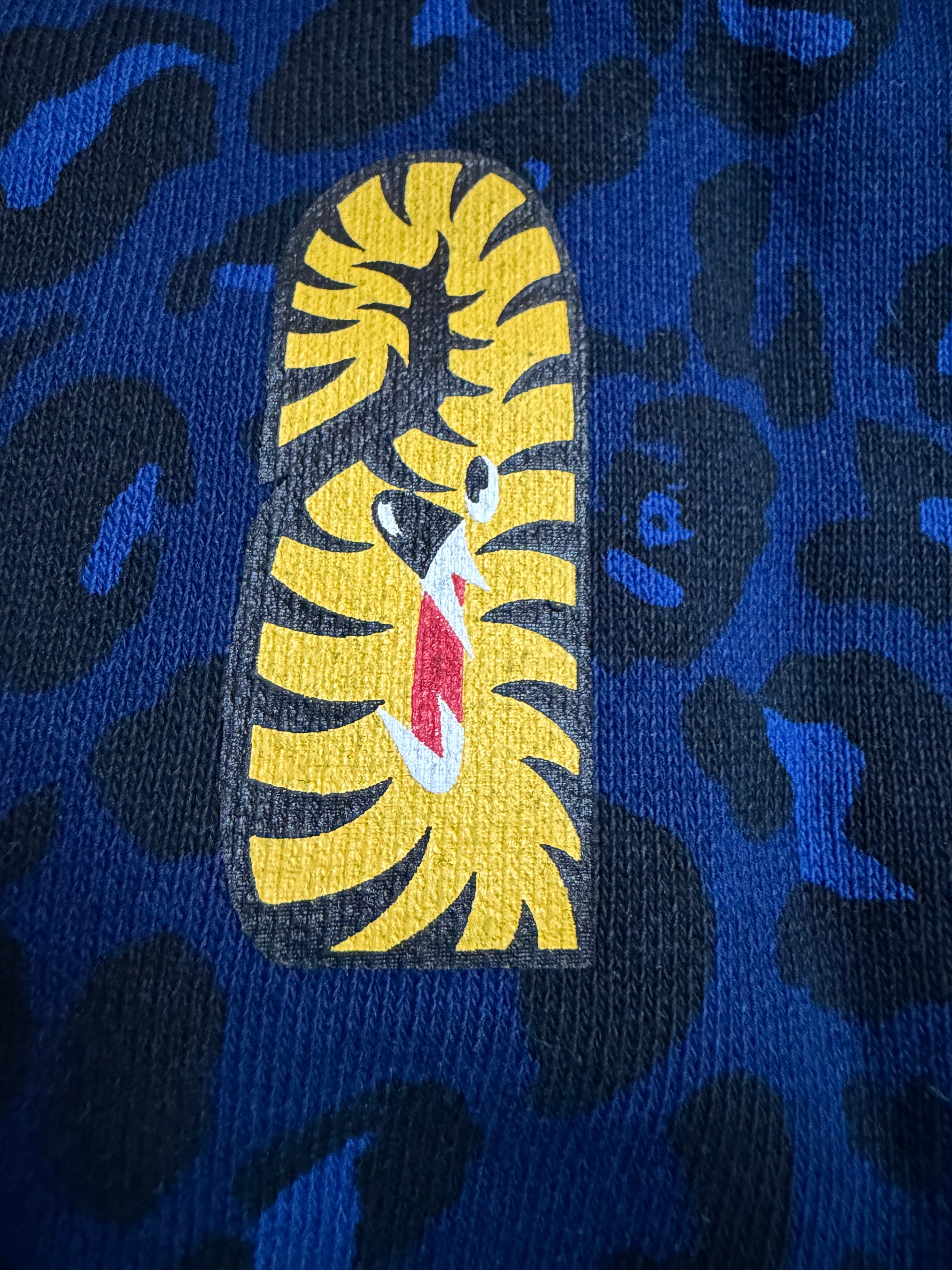 Blue Cheetah Camo Tiger Shark Full Zip Up Shark Hoodie