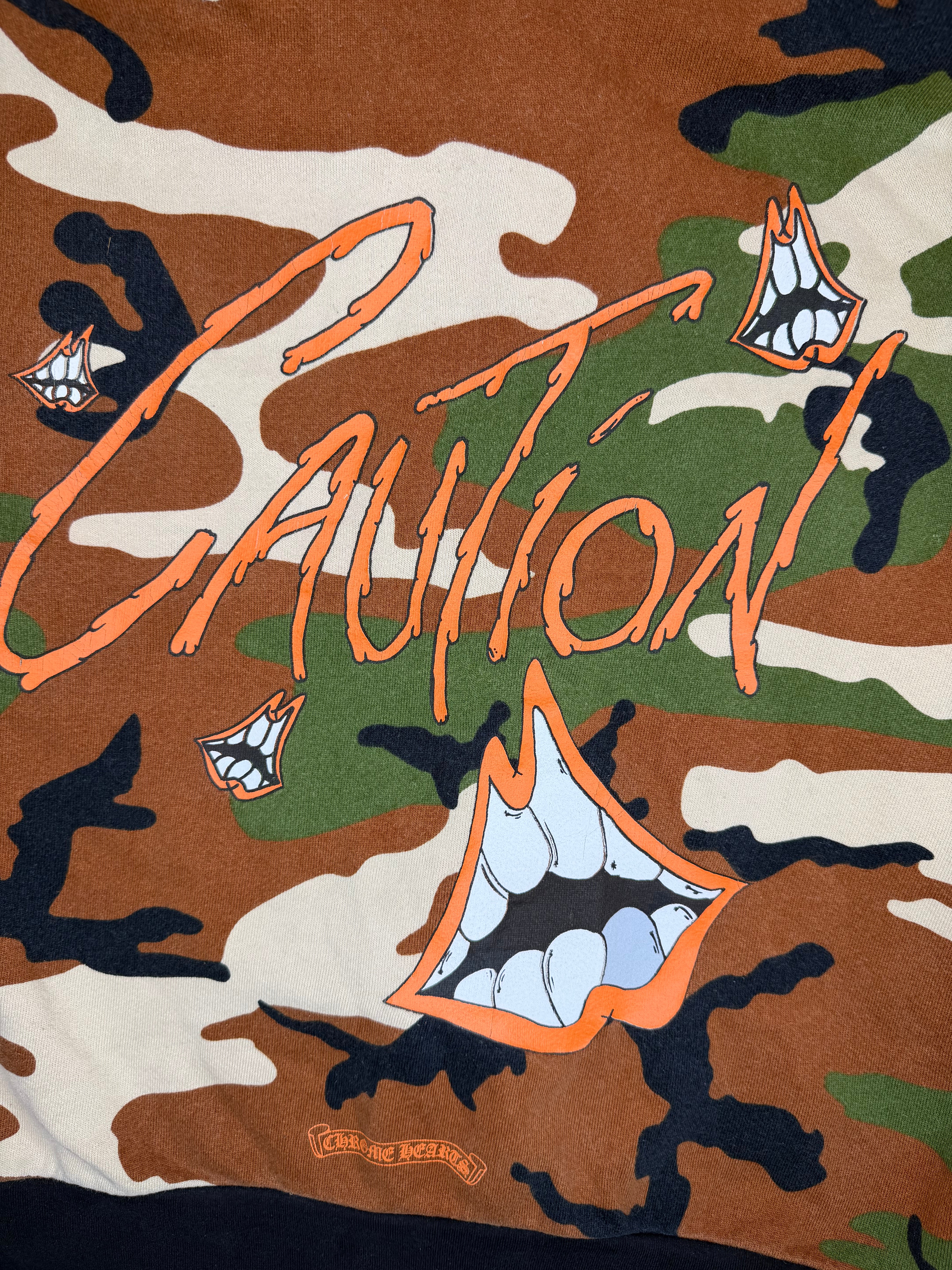 x Matty Boy Green Camo Caution Thermal Zip Up Hoodie