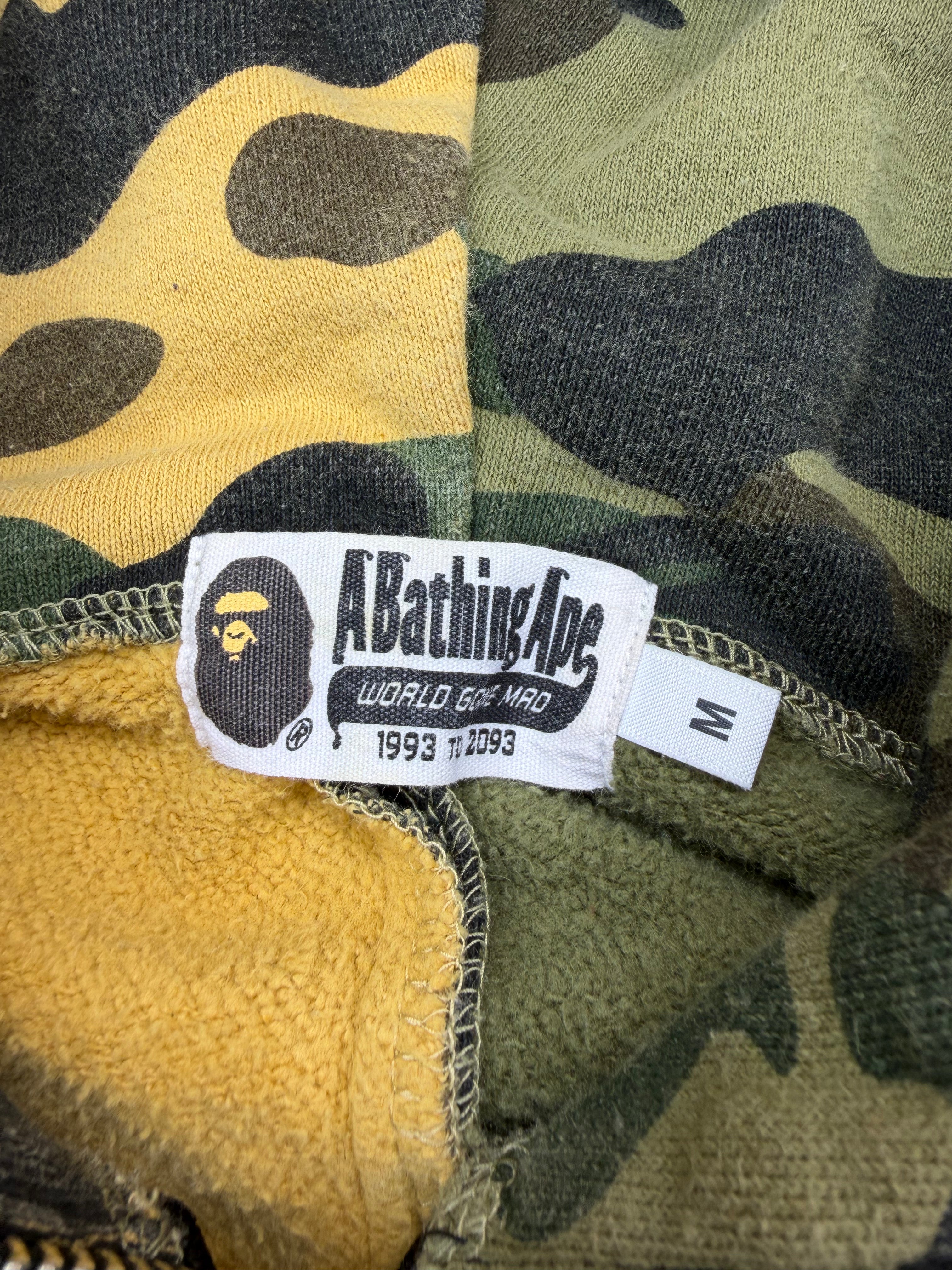 Yellow/Green Half Split Camo Full Zip Up Shark Hoodie