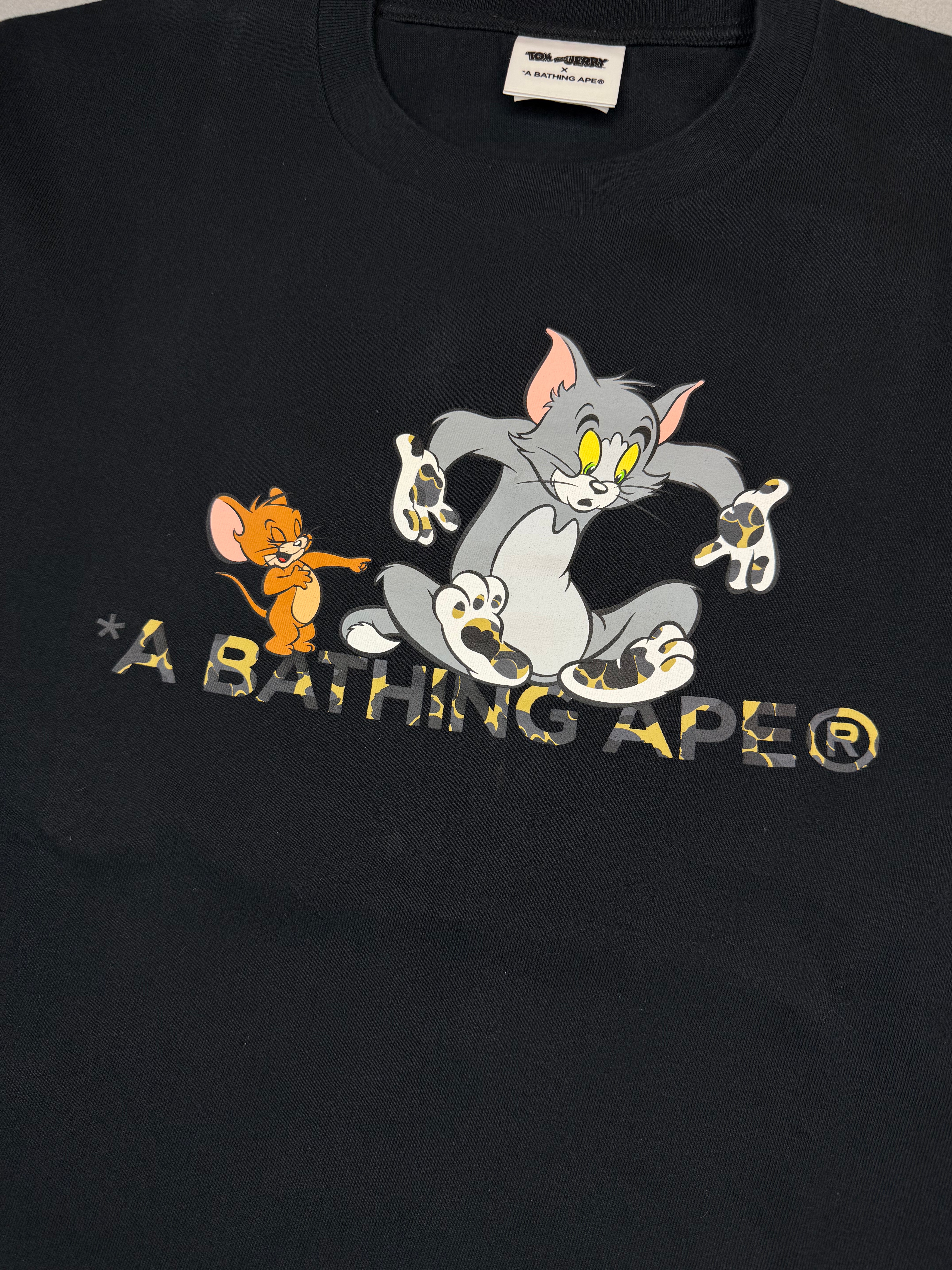 x Tom & Jerry Black Footprints Long Sleeve T-Shirt