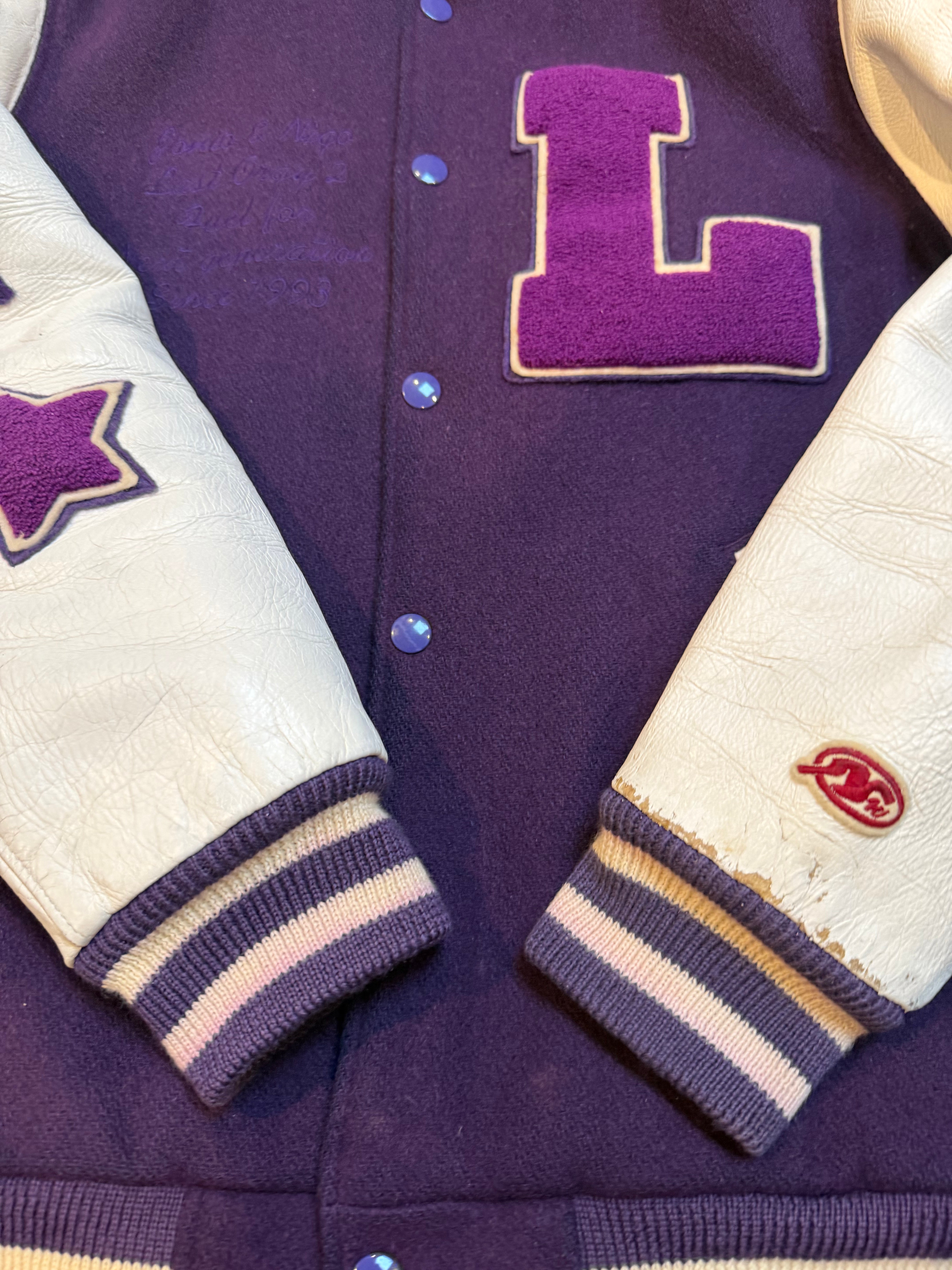x Undercover Purple 2009 Last Orgy 2 Leather Varsity Jacket