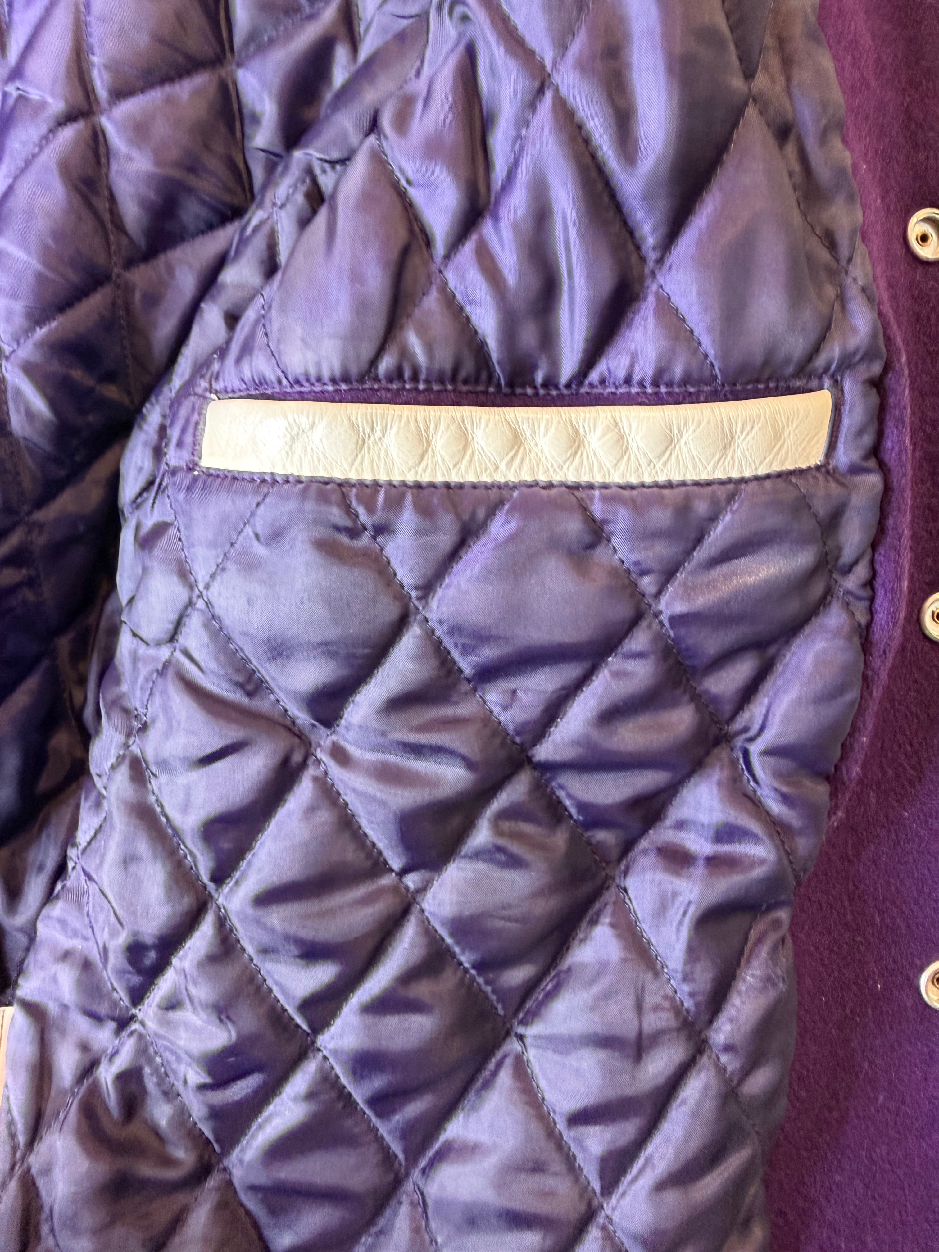 x Undercover Purple 2009 Last Orgy 2 Leather Varsity Jacket