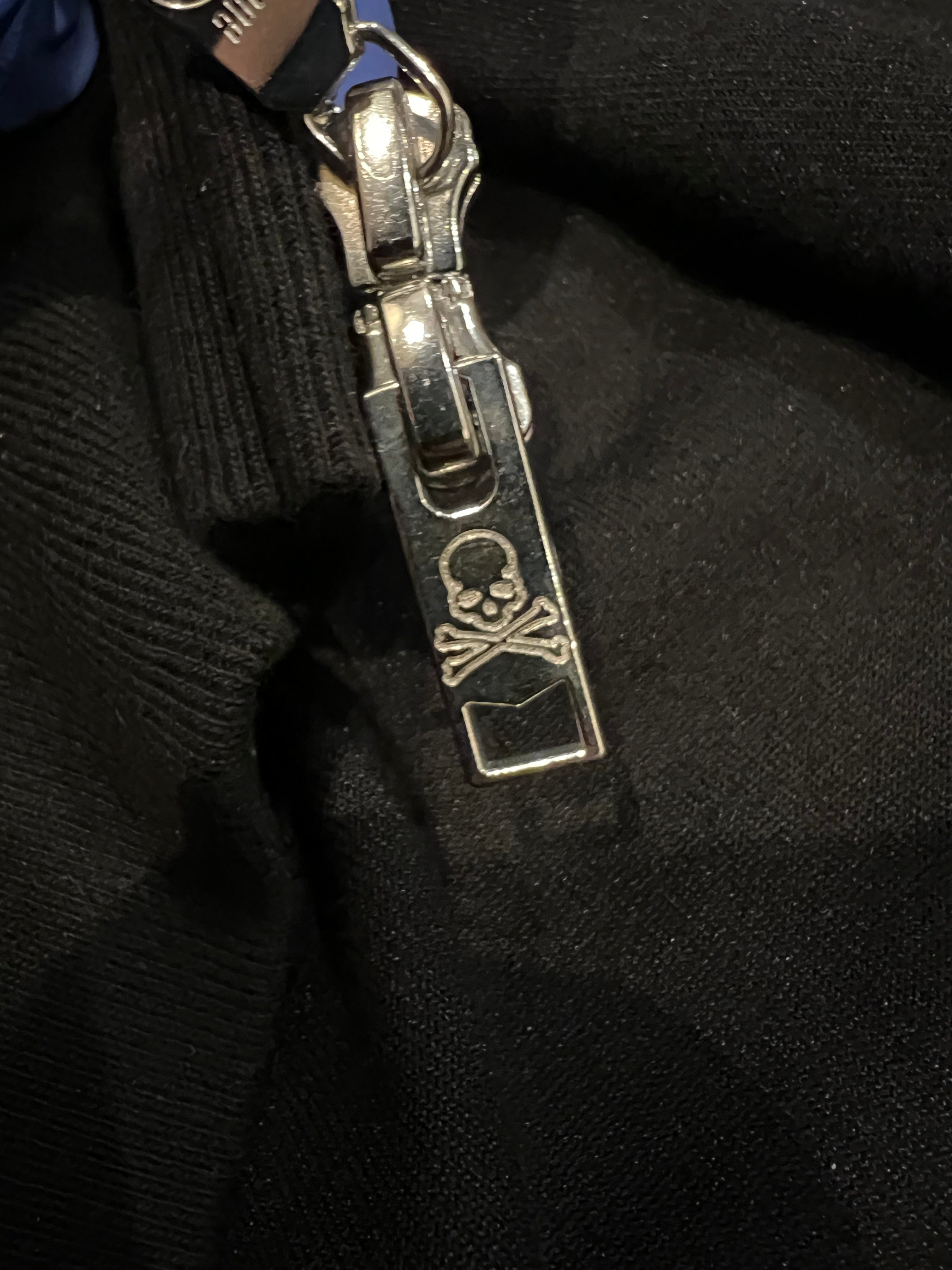 x Mastermind Japan Black Skeleton Head Full Zip Up Shark Hoodie