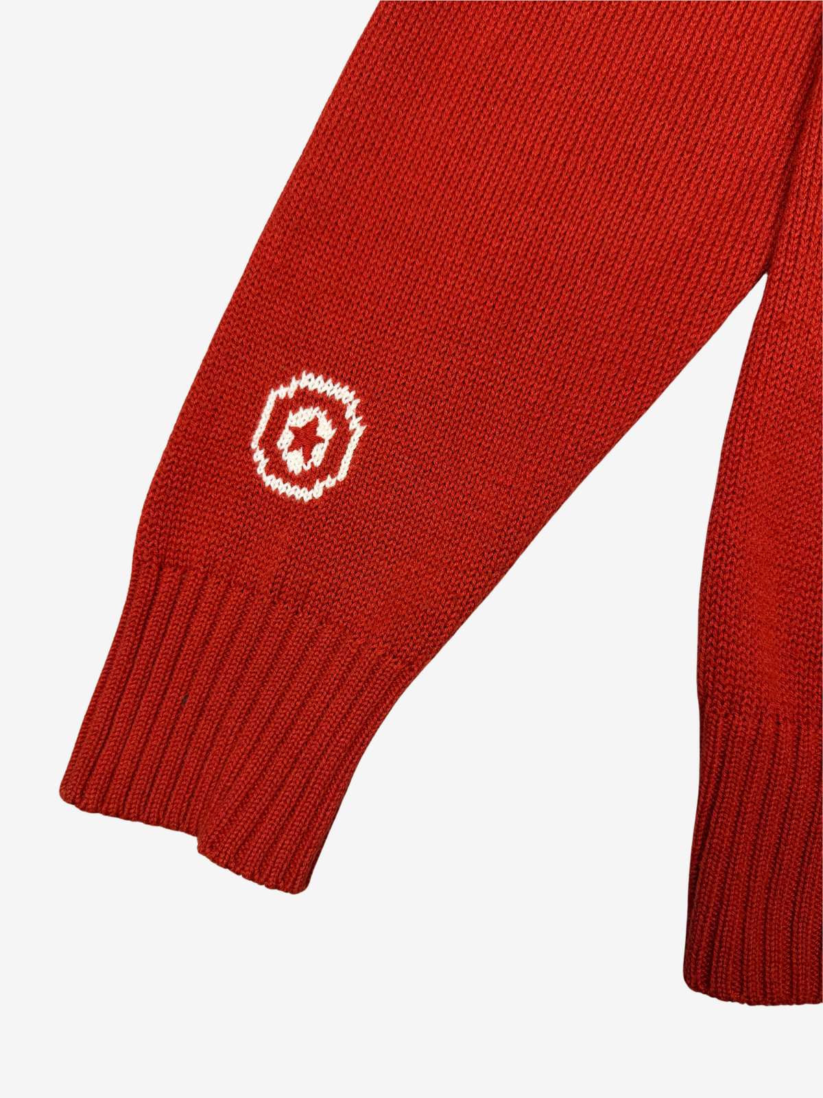 Red Knitted Full Zip Up Shark Hoodie