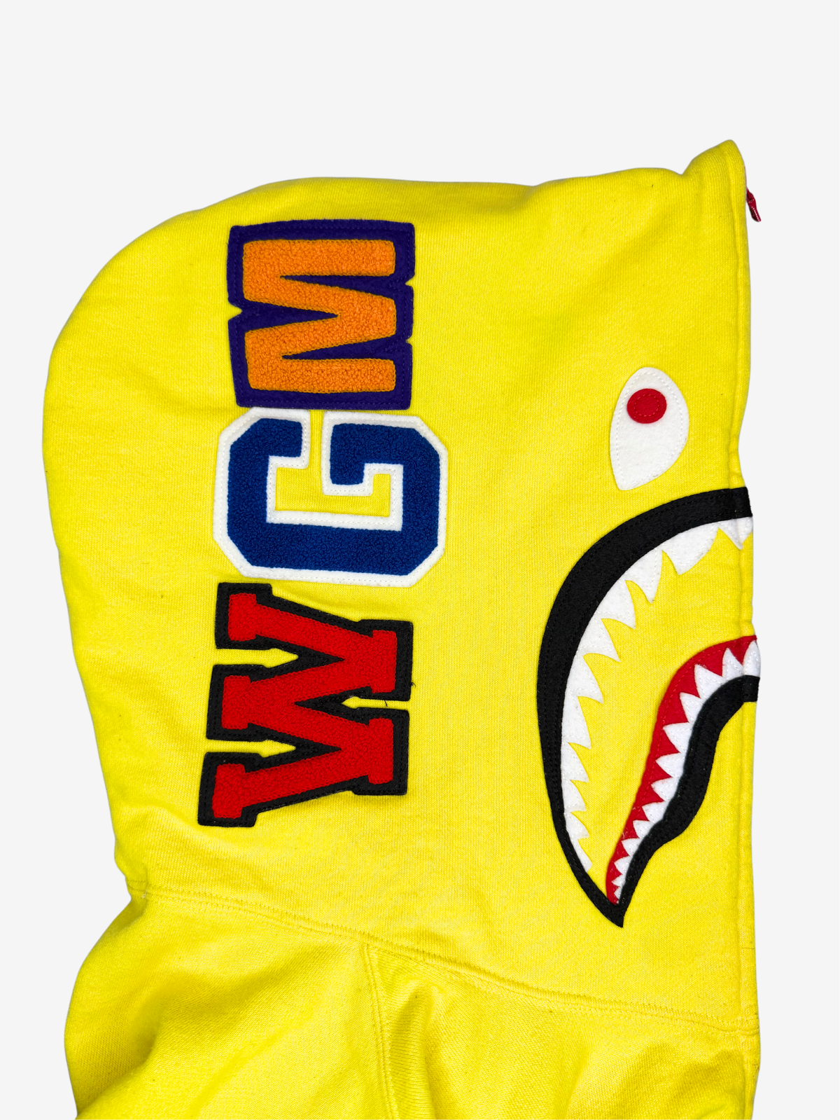 Yellow 2010 Neon Full Zip Up Shark Hoodie